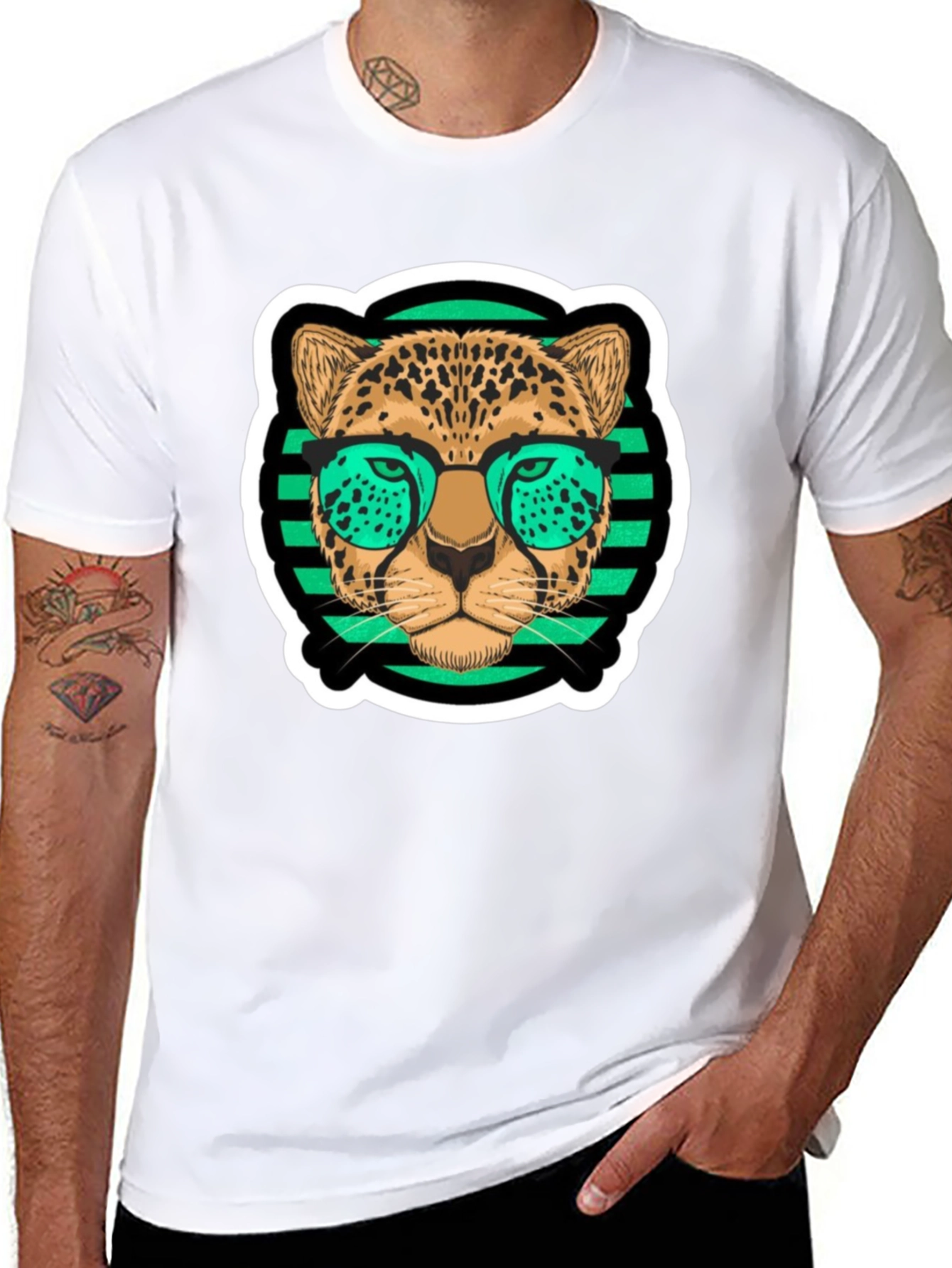 Black Cool Leopard T-Shirt view 8