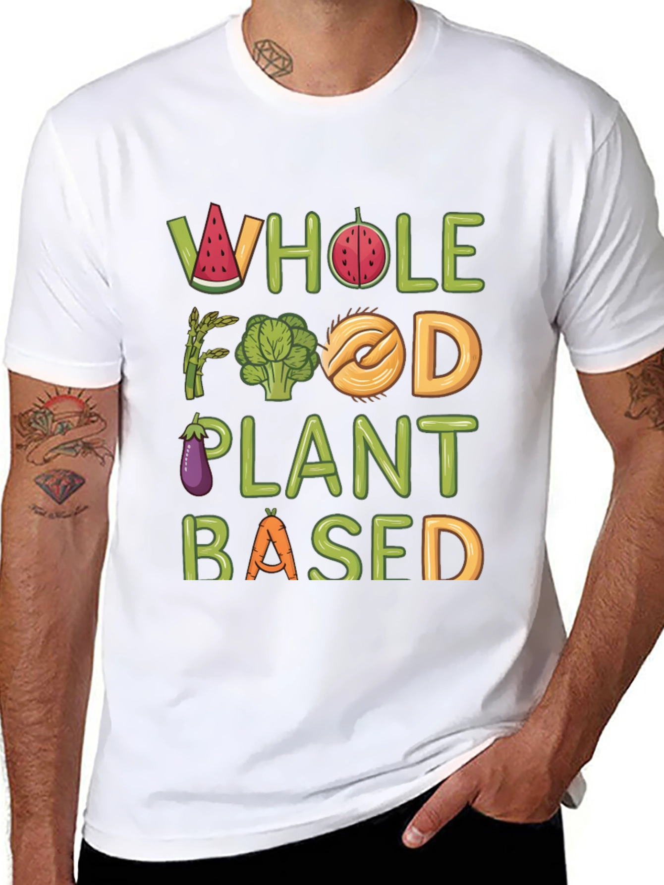 Black Whole Food Plant Based T-Shirt - Vegan Tee view 8