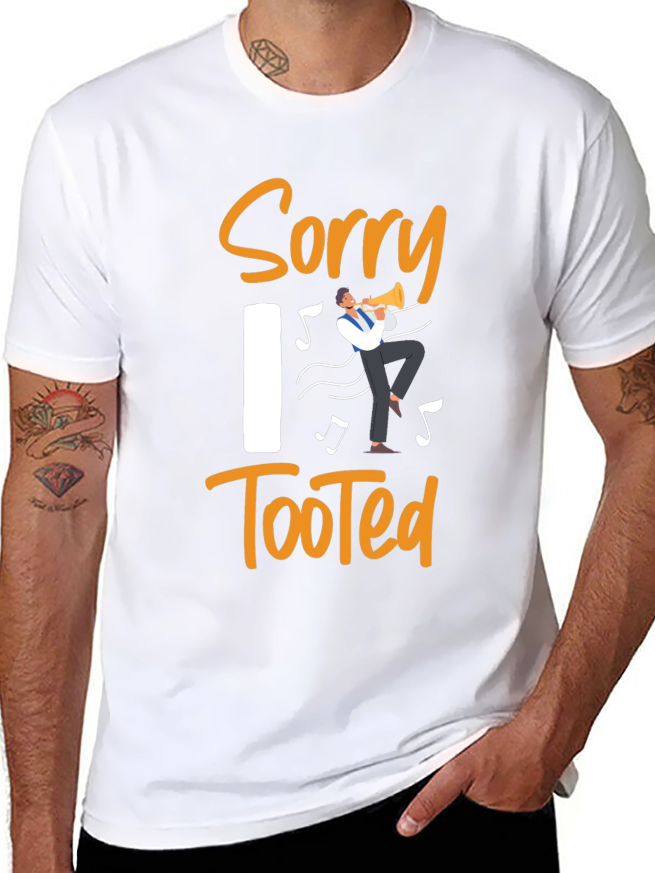Black Sorry I Tooted Funny Musician T-Shirt view 8