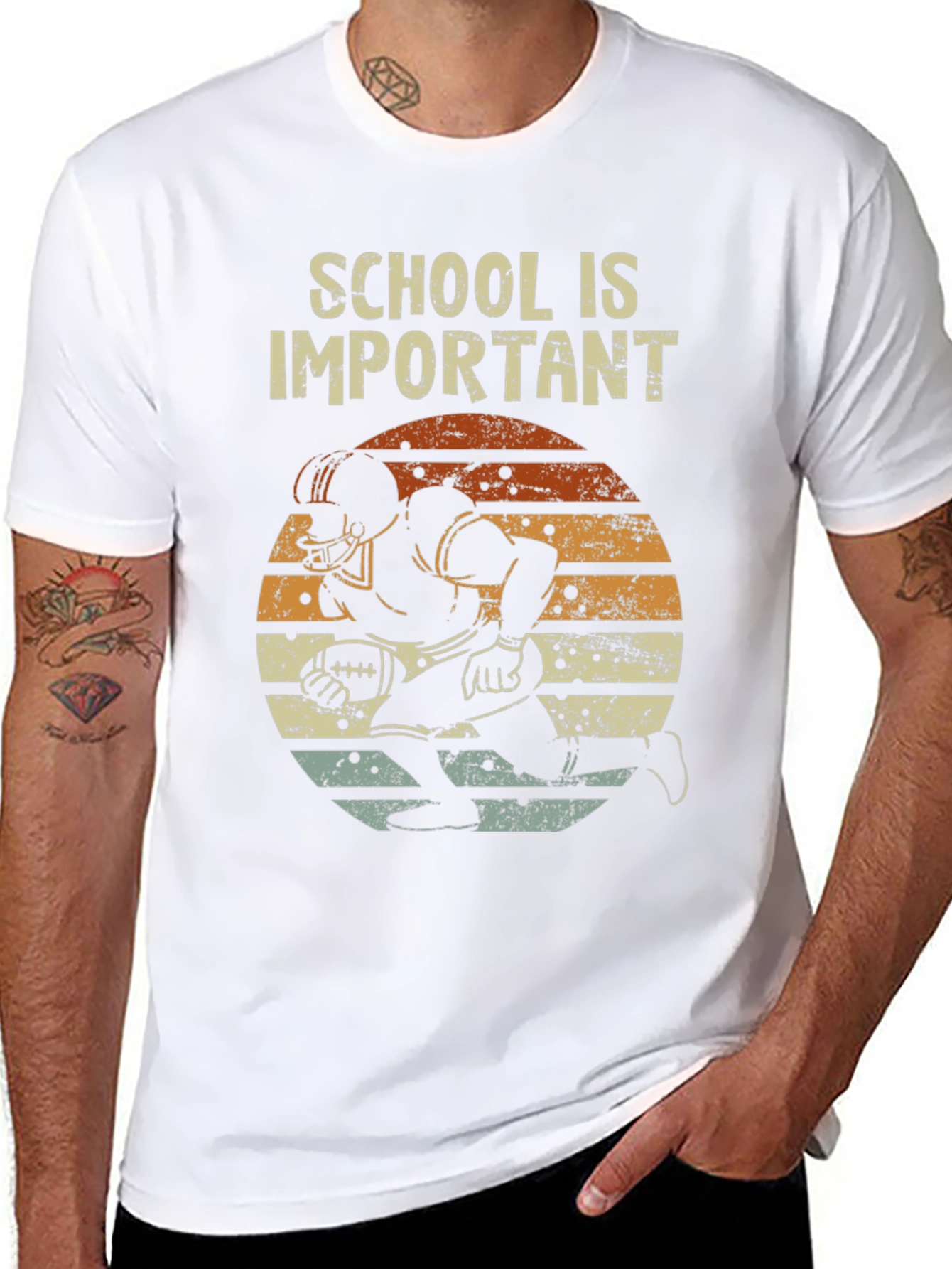 Black School is Important Football Graphic Tee view 8