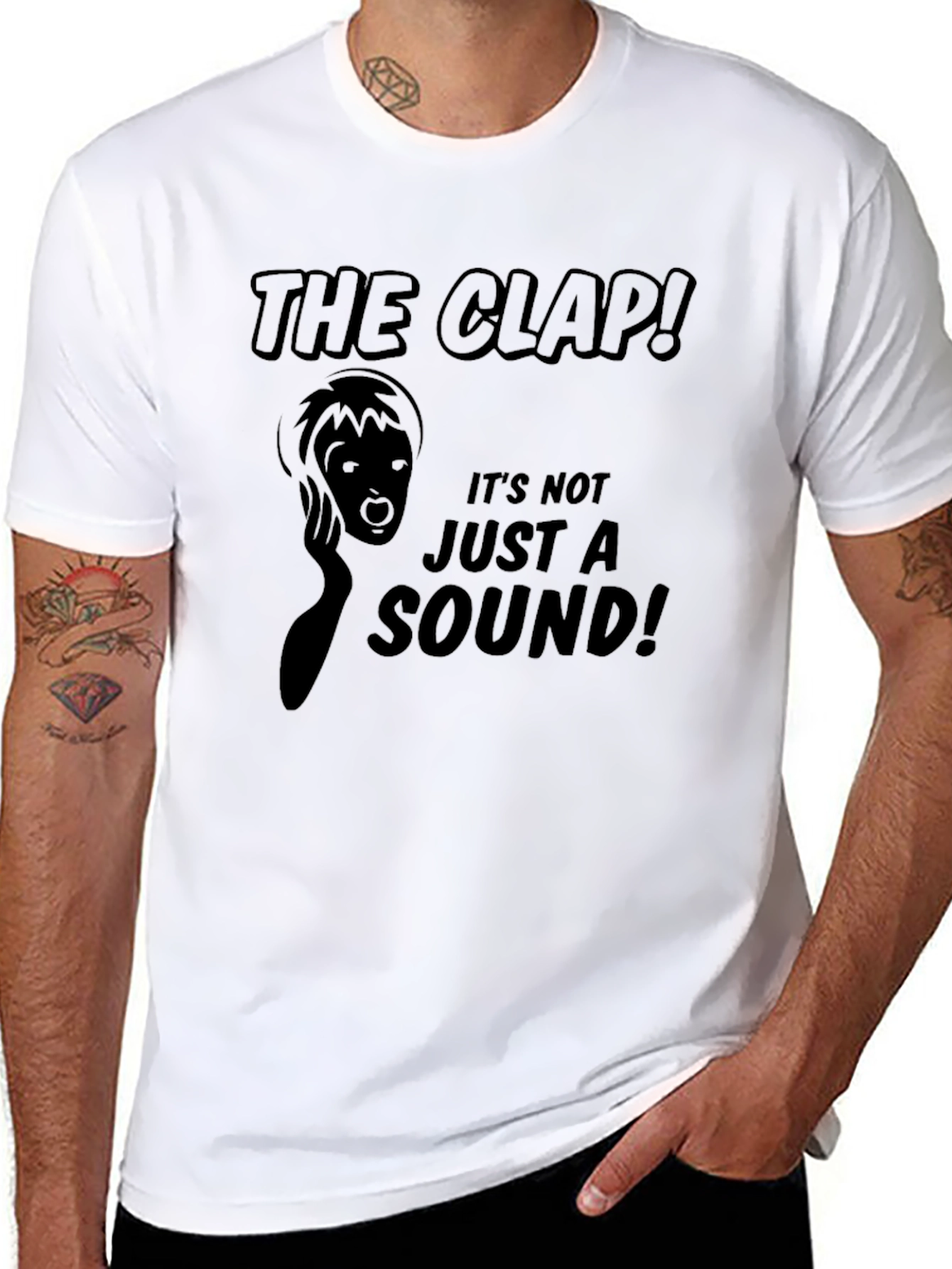 Black The Clap Funny Graphic T-Shirt  view 8