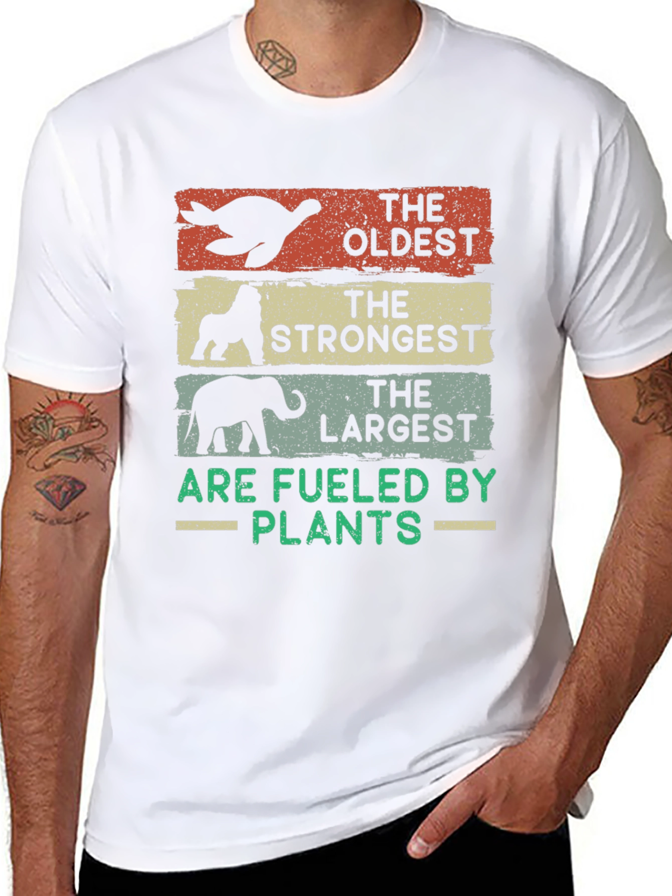 Black Oldest, Strongest, Largest - Vegan T-Shirt view 8