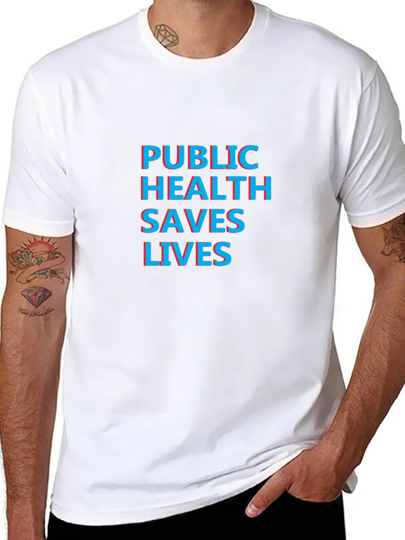 Black Public Health Saves Lives T-Shirt - Black view 8