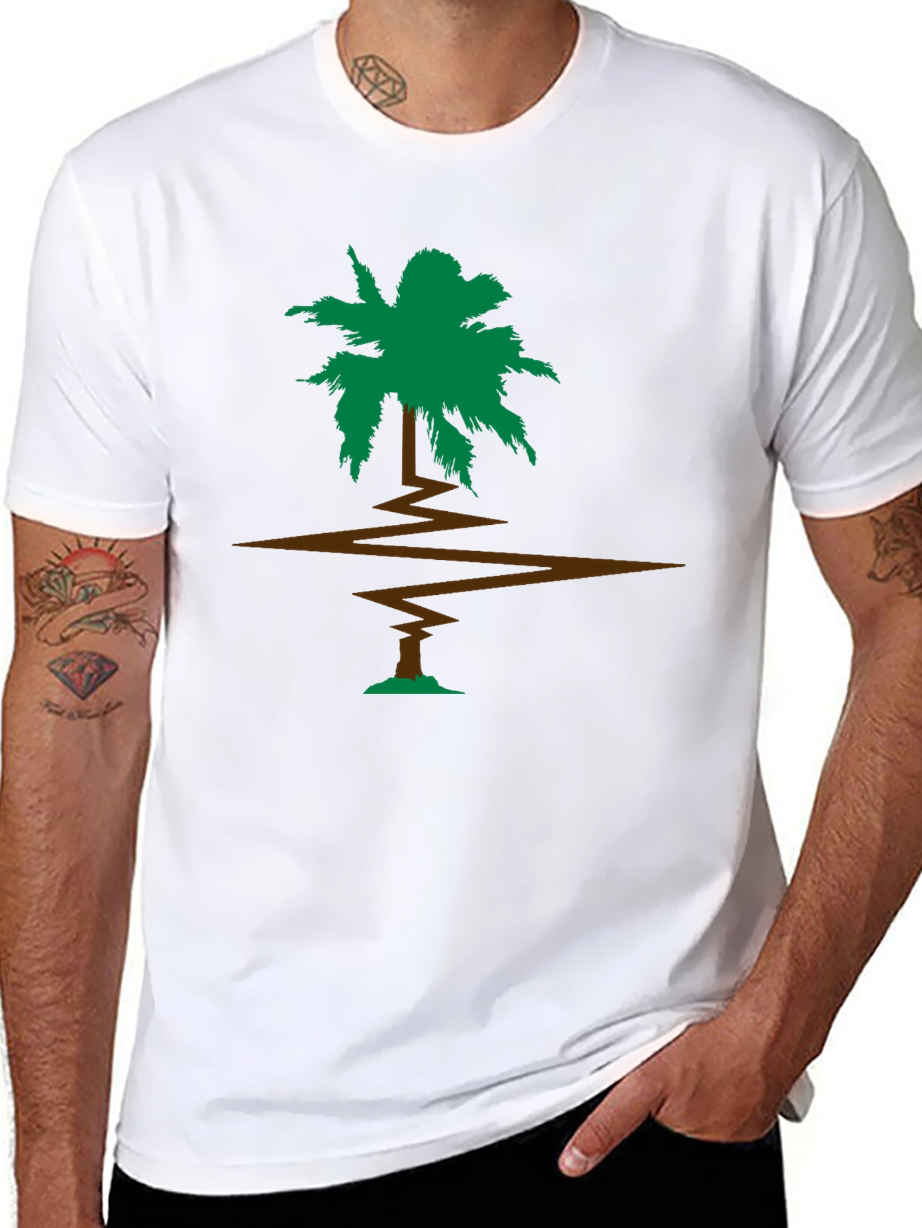 Black Palm Tree Graphic Tee - Black T-Shirt view 8