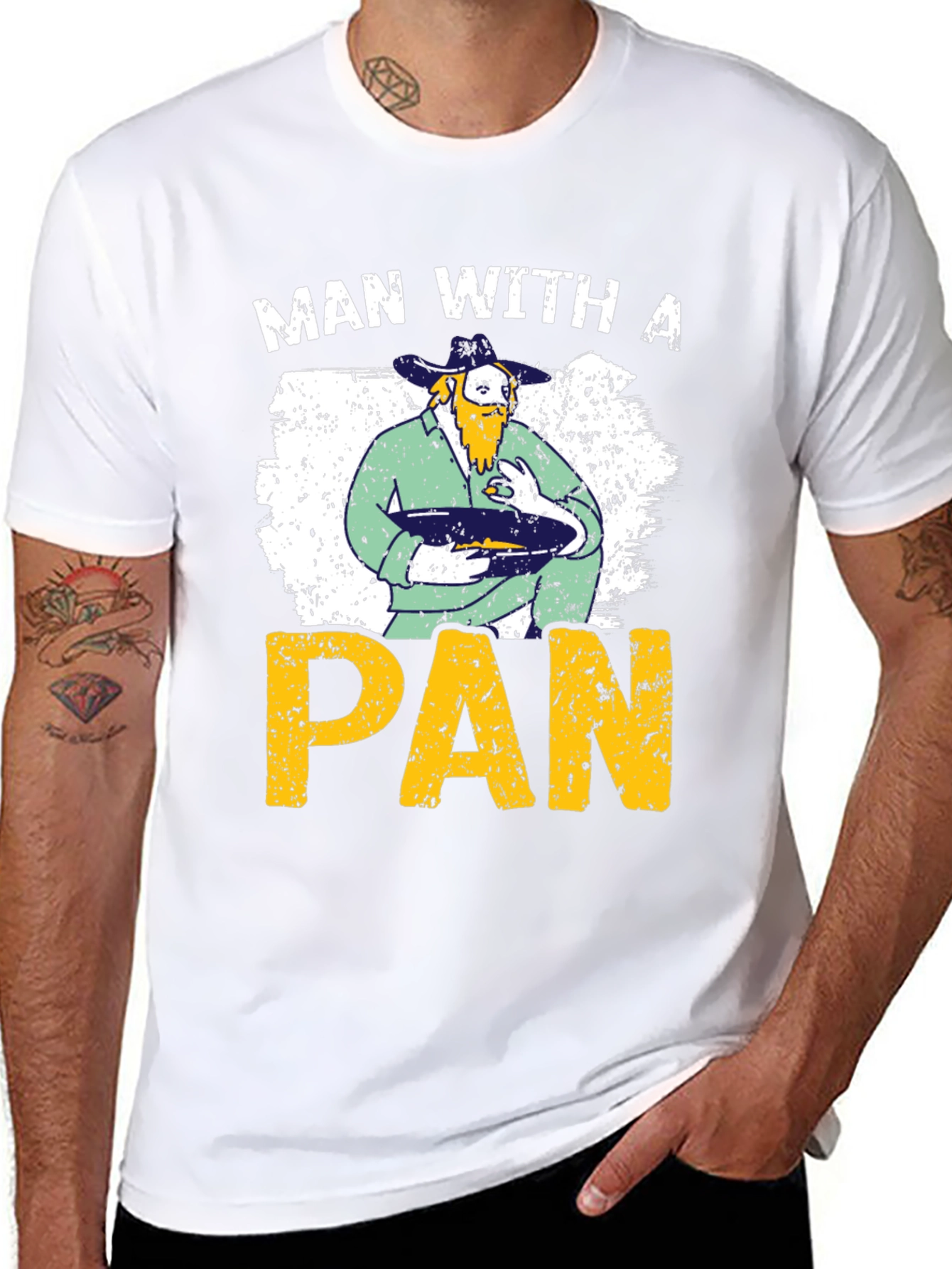 Black Man with a Pan Novelty T-Shirt view 8