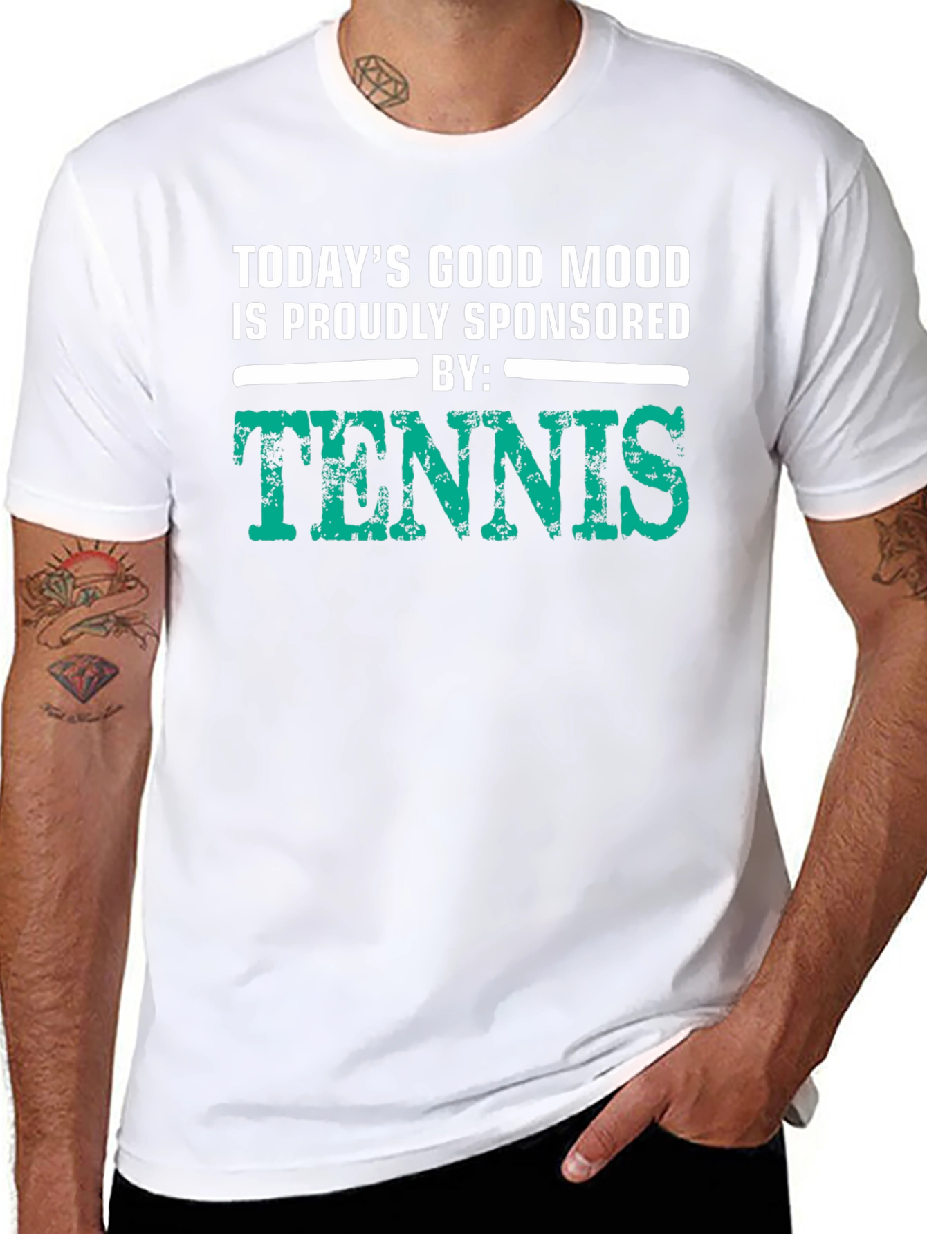 Black Tennis Sponsored Good Mood T-Shirt view 8