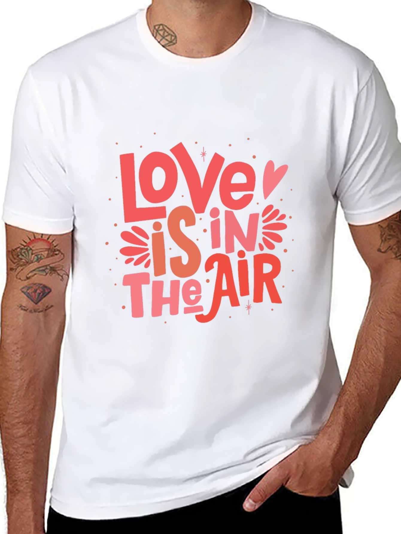 Black Love is in the Air Graphic Black T-Shirt view 8