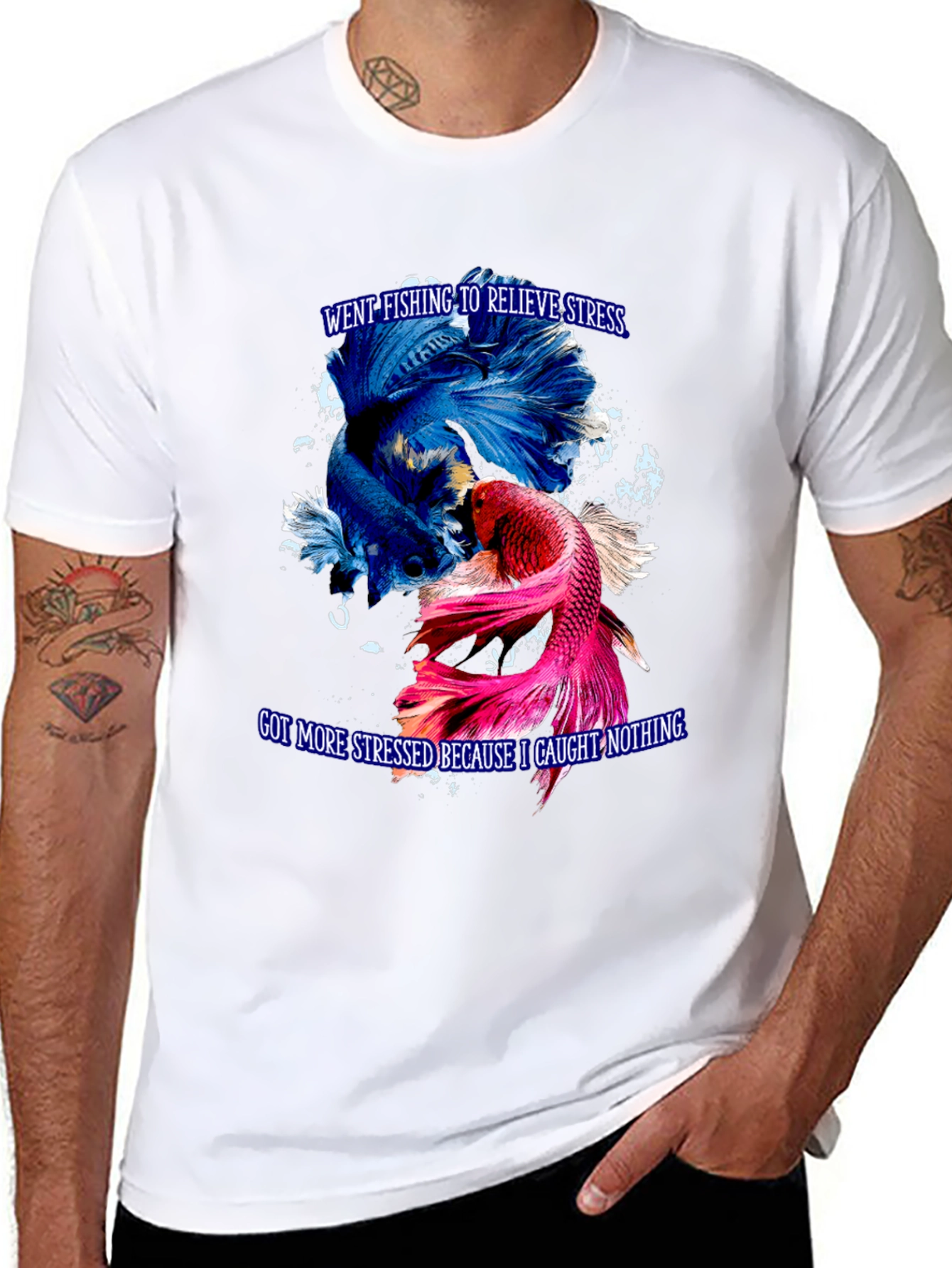 Fishing Stress Relief Graphic T-Shirt - 8