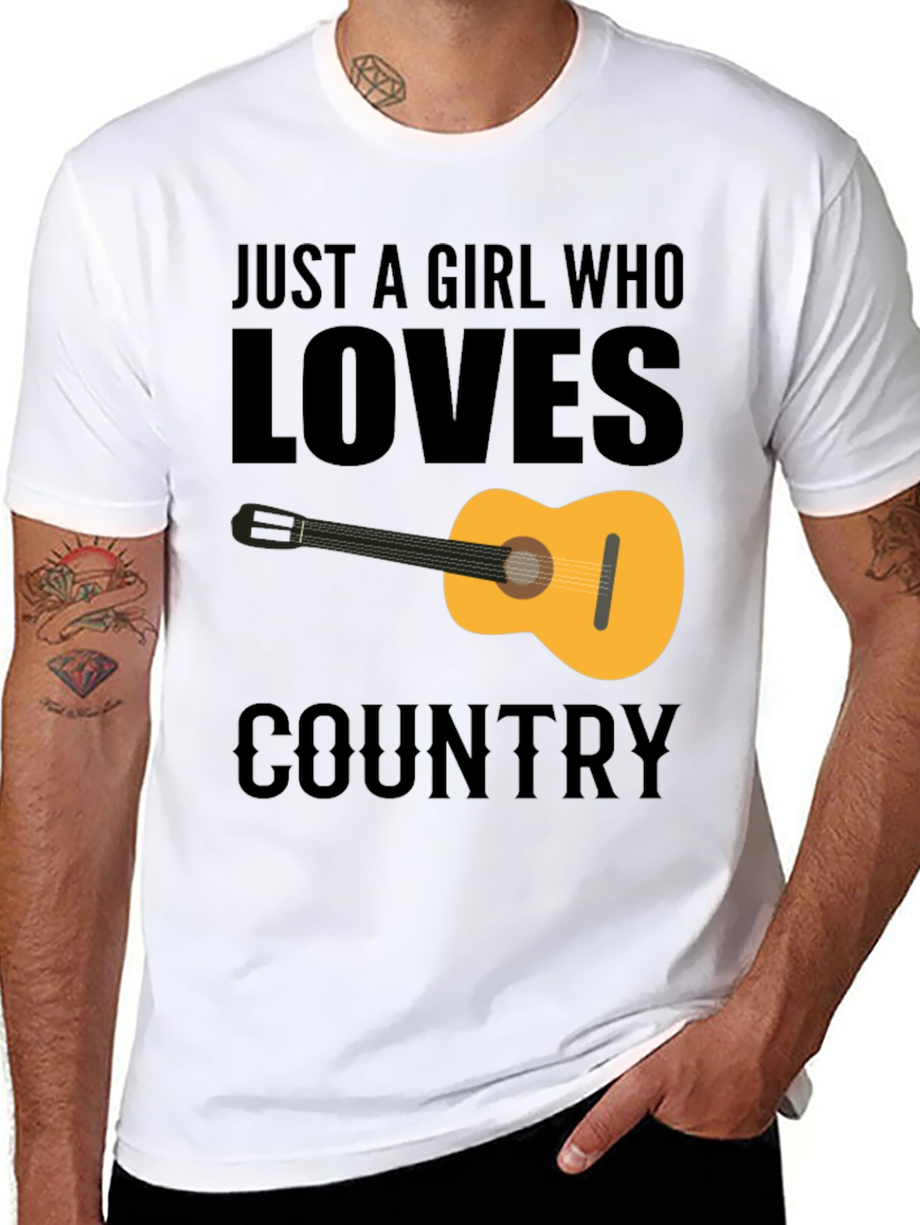 Black Country Music Guitar Graphic Tee view 8