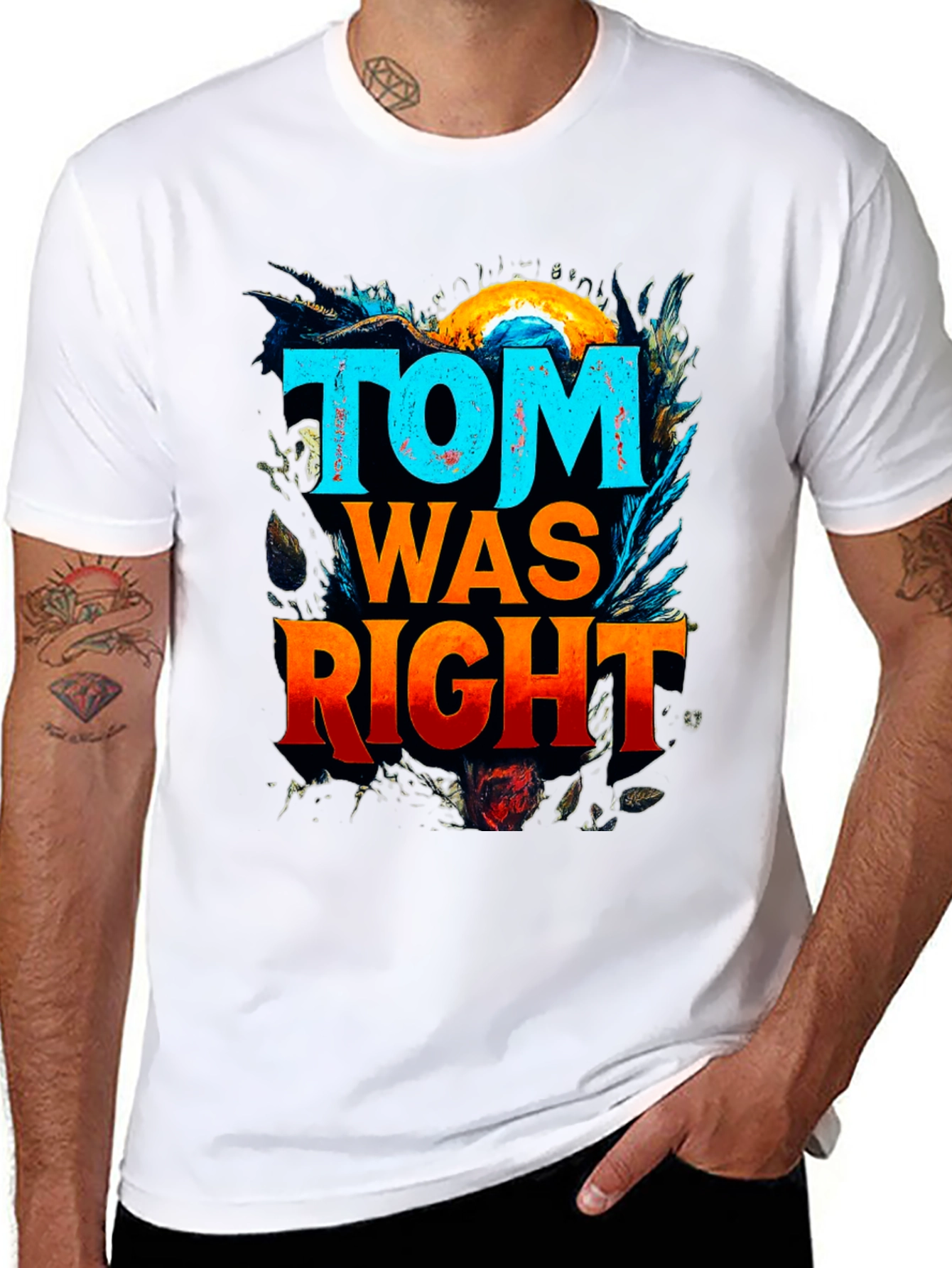 Black Tom Was Right Graphic Tee - Funny Slogan T-Shirt view 8