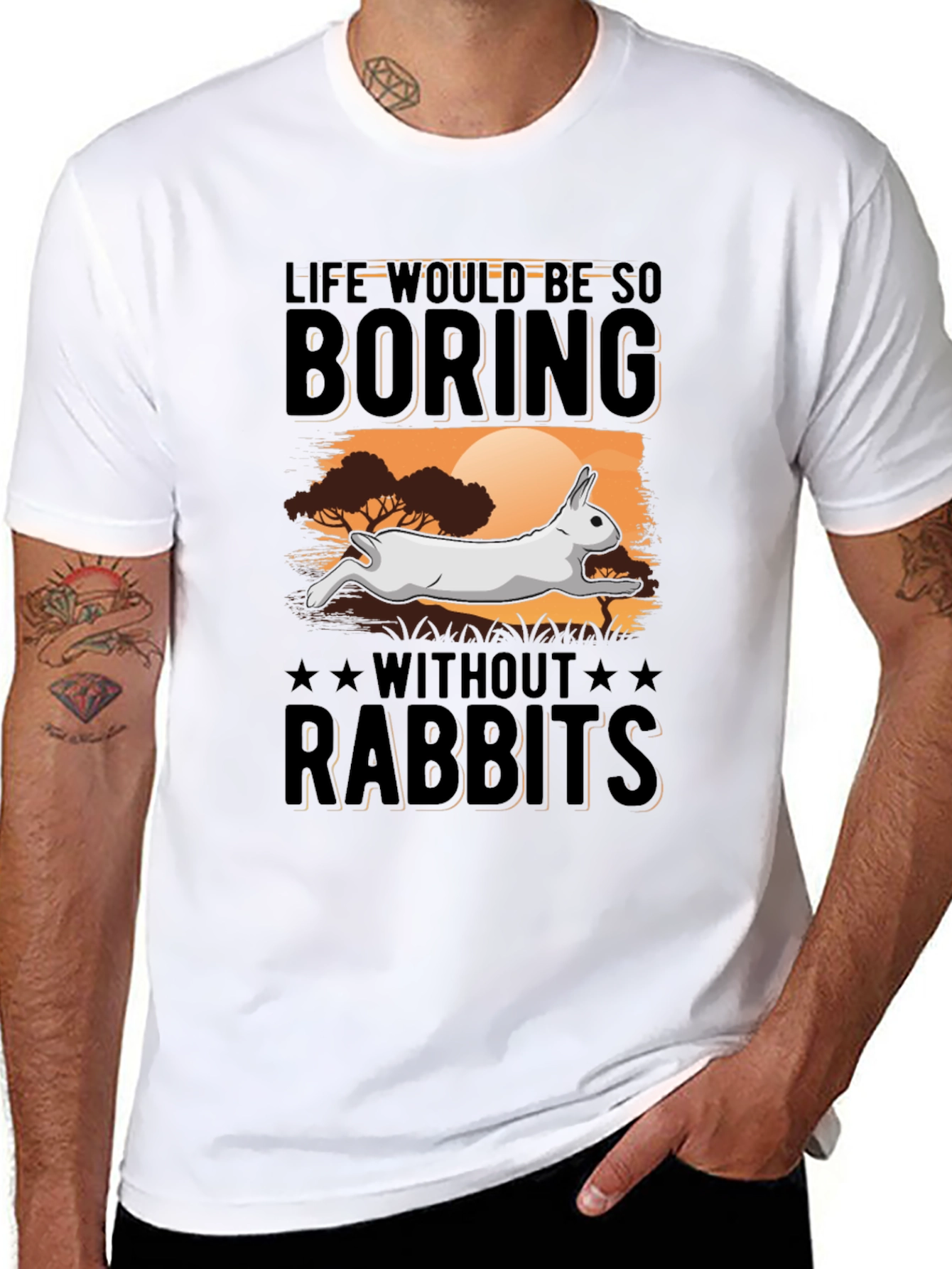 Black Life Would Be So Boring Without Rabbits T-Shirt view 8