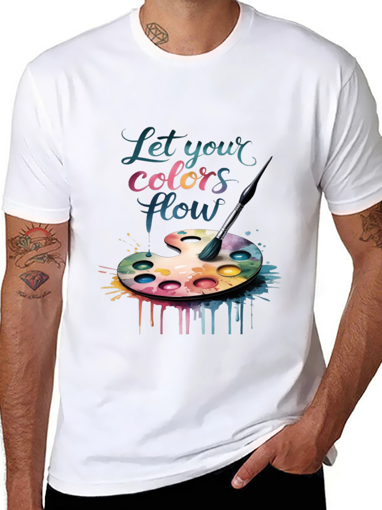 Black Artist Palette Tee - Let Your Colors Flow view 8