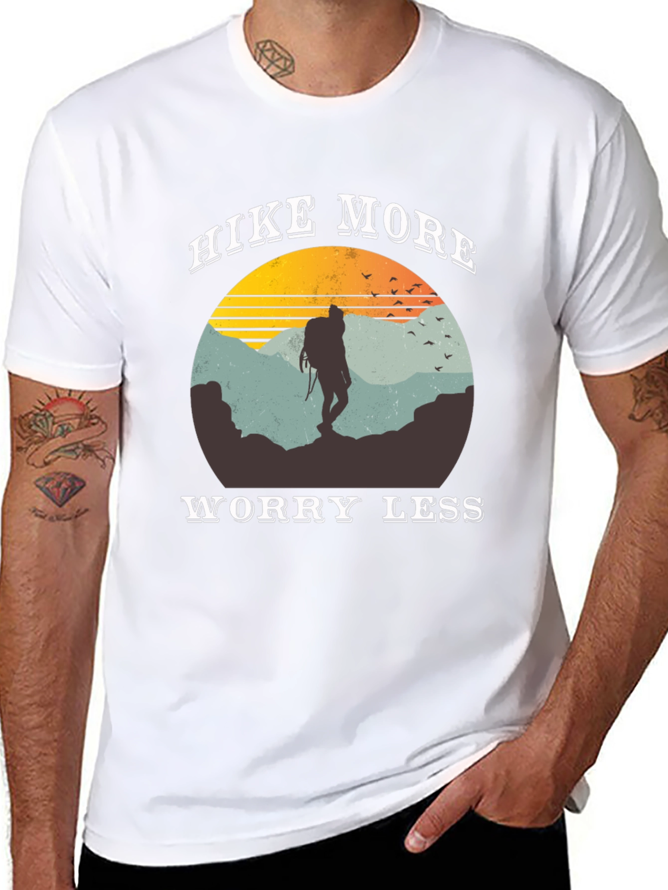 Hike More Worry Less Graphic Tee - 8