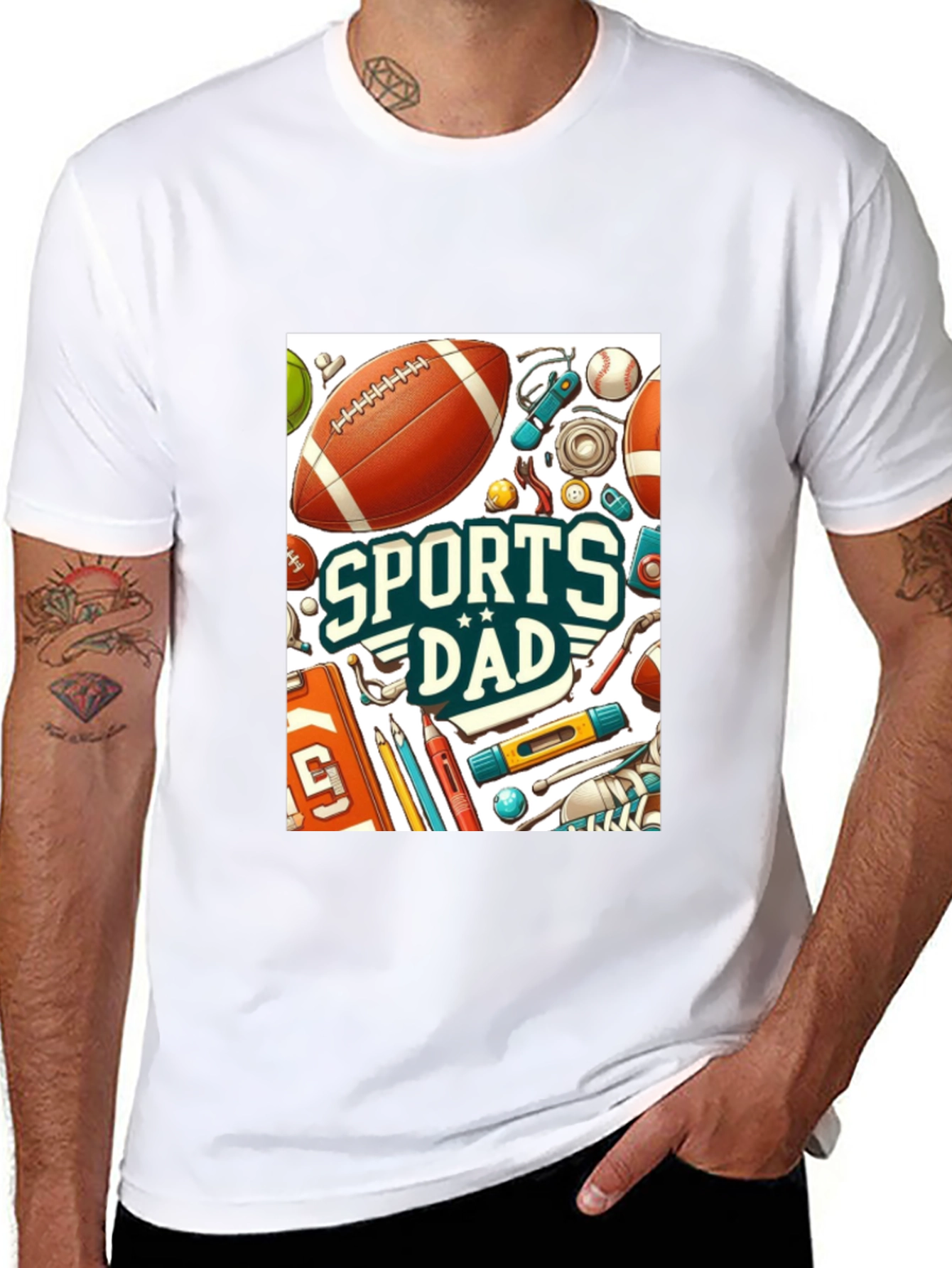 Black Sports Dad Graphic Tee - Perfect Gift for Sporty Dads! view 8