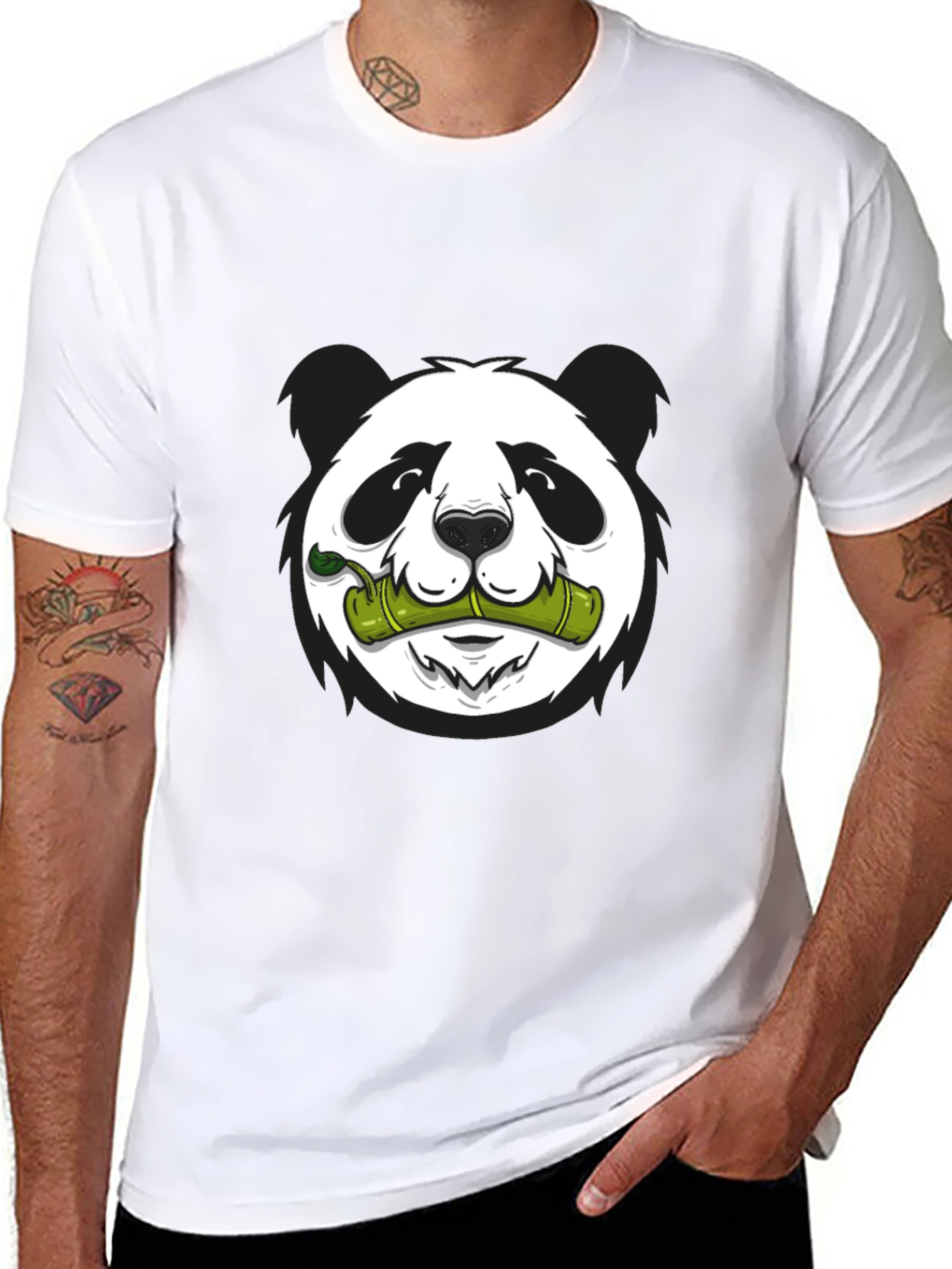 Black Panda Bamboo Graphic Tee - Cool Casual Comfort view 8