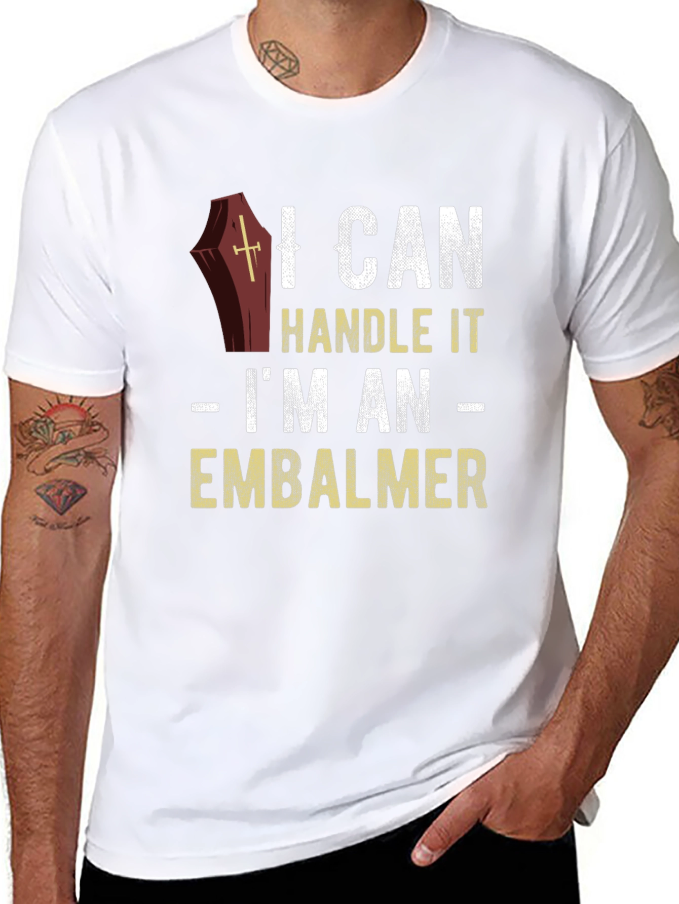 Black I Can Handle It Embalmer T-Shirt view 8