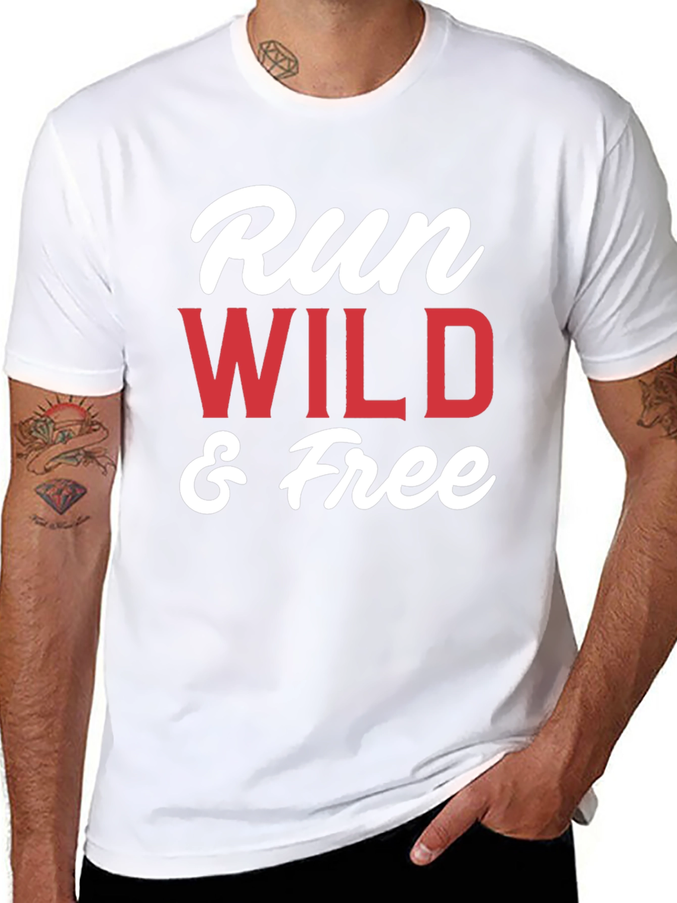 Black Run Wild & Free Graphic T-Shirt - Black view 8