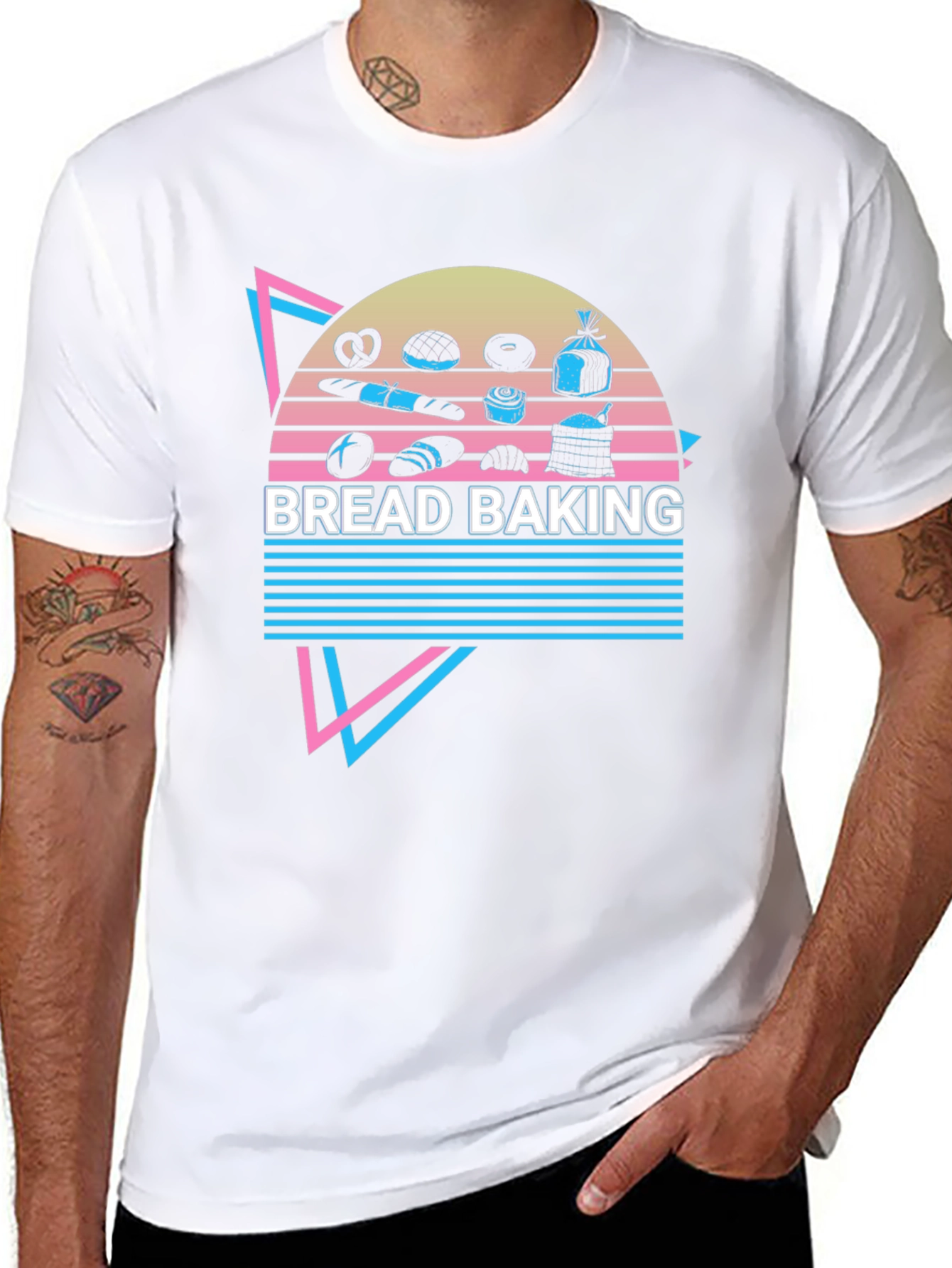 Black Retro Bread Baking Graphic Tee view 8
