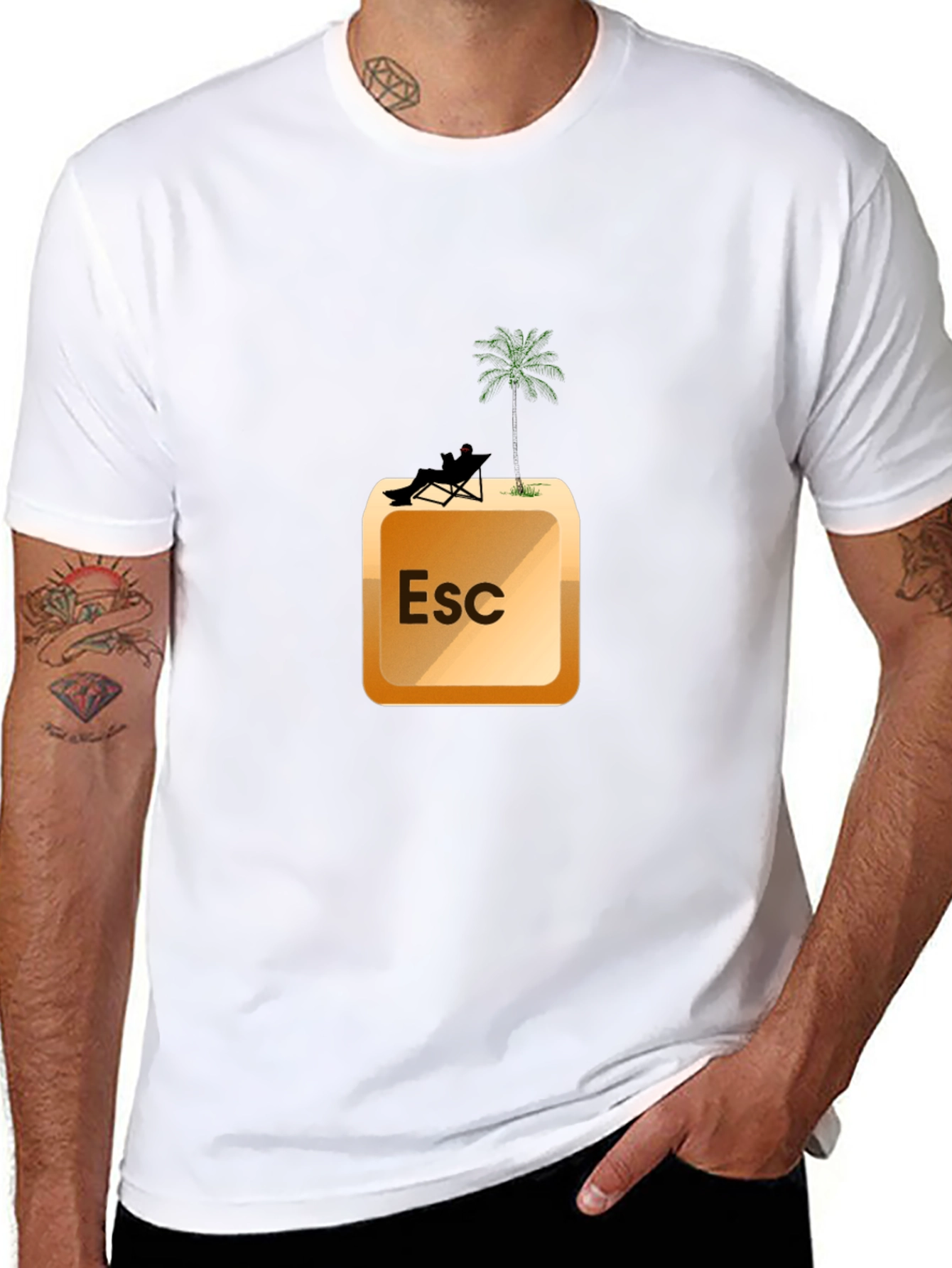 Black Escape Key T-Shirt - Vacation Mode On view 8