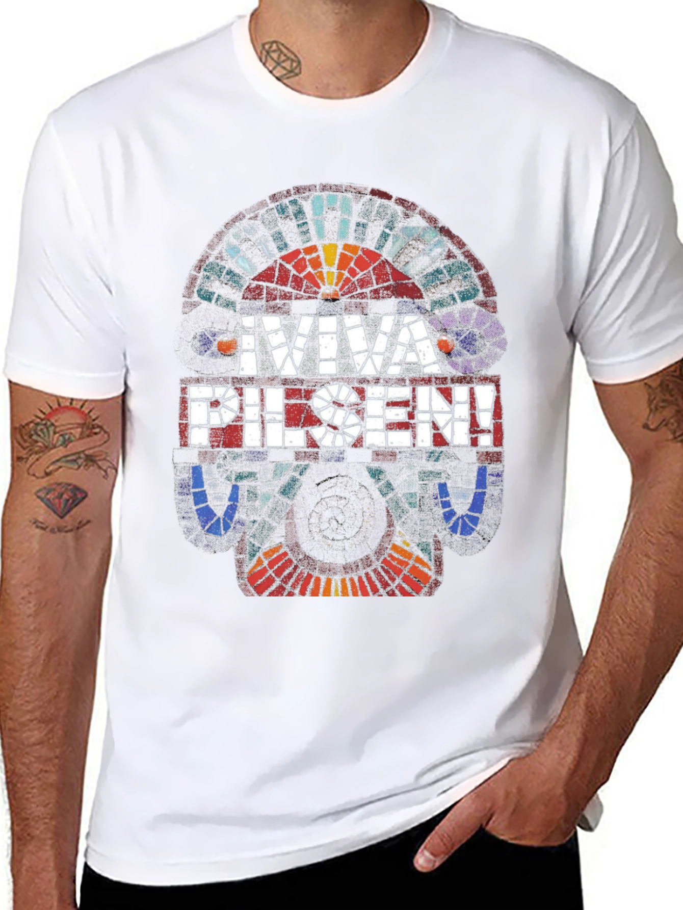 Black Viva Pilsen T-Shirt - Unique Graphic Tee view 8