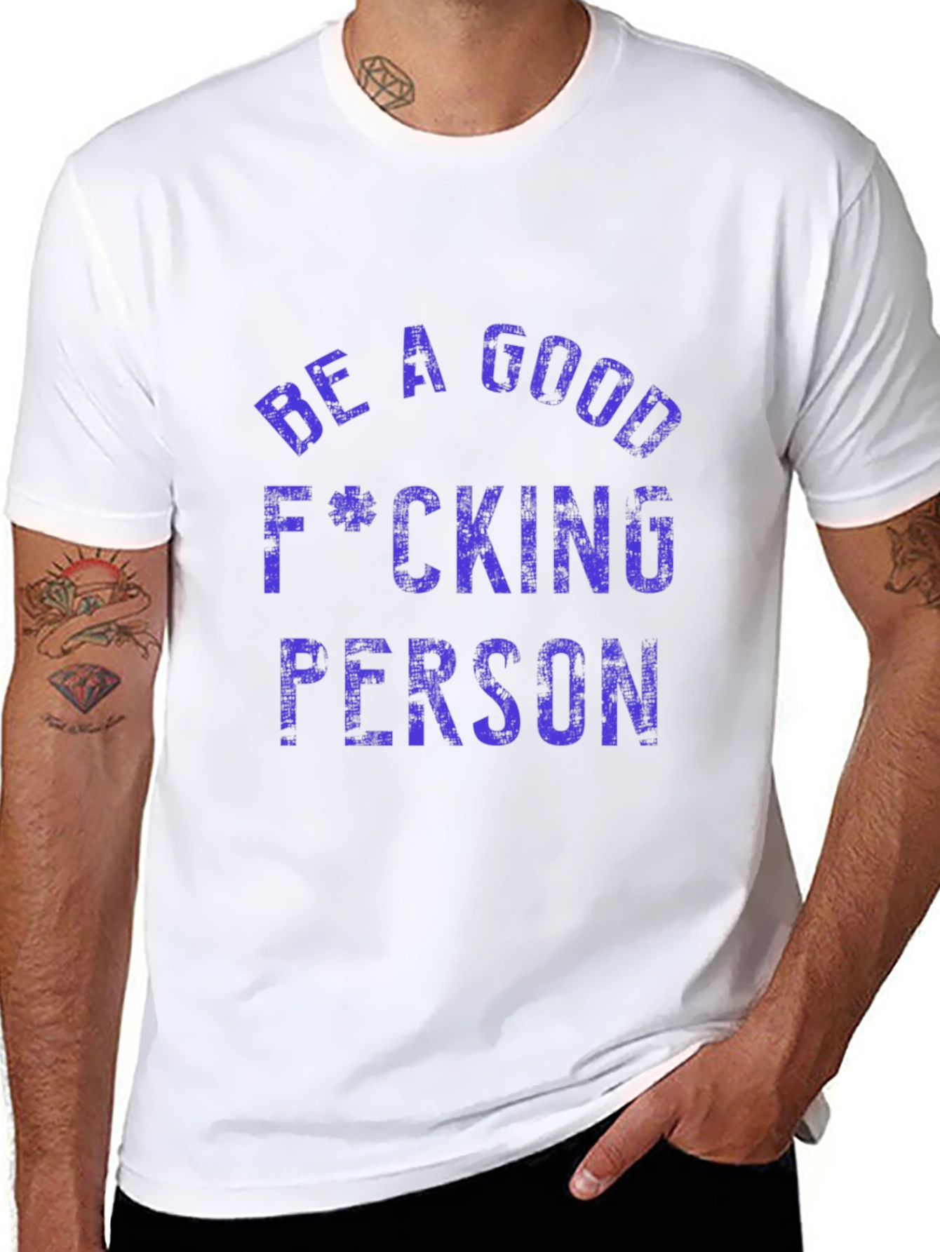 Black Be A Good F*cking Person Graphic Tee view 8