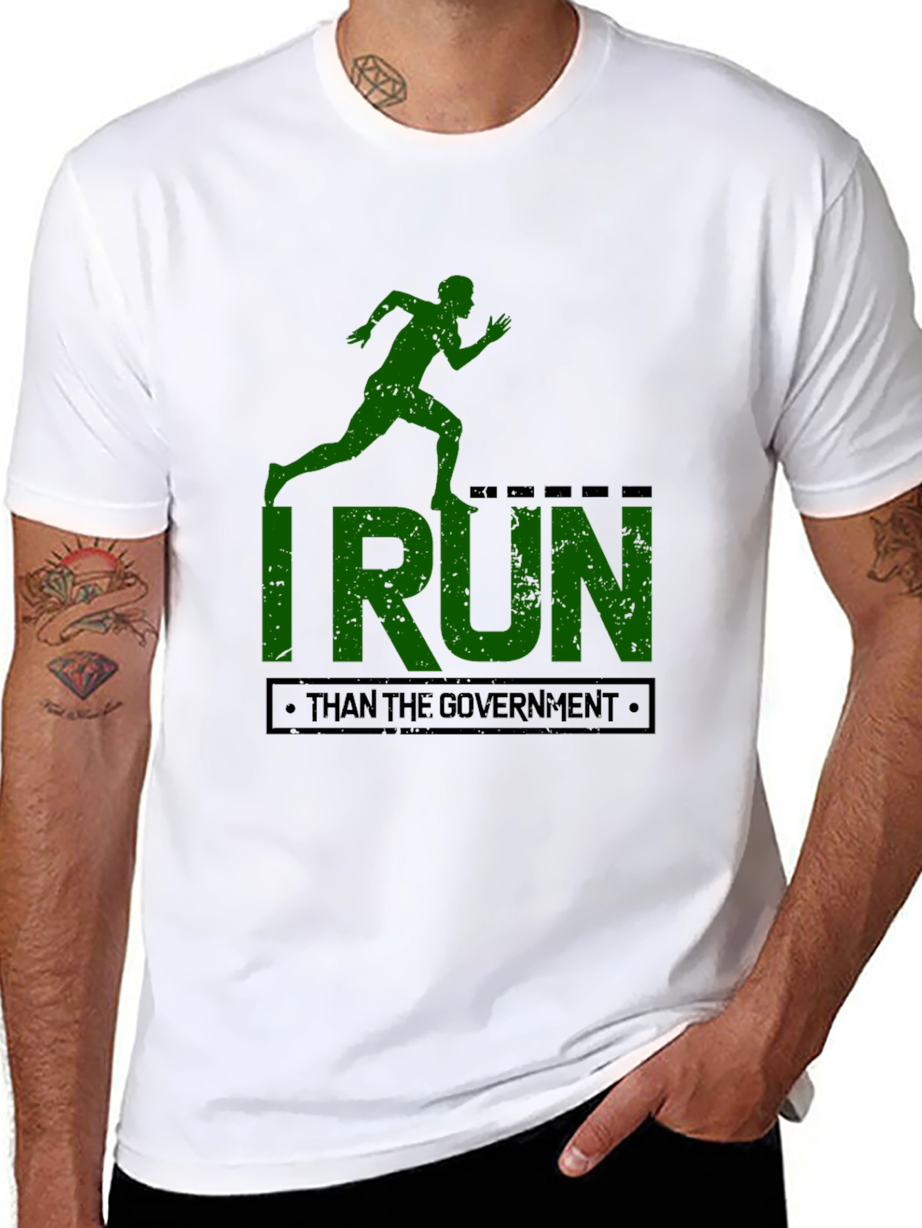 Black I Run Faster Than The Government T-Shirt view 8