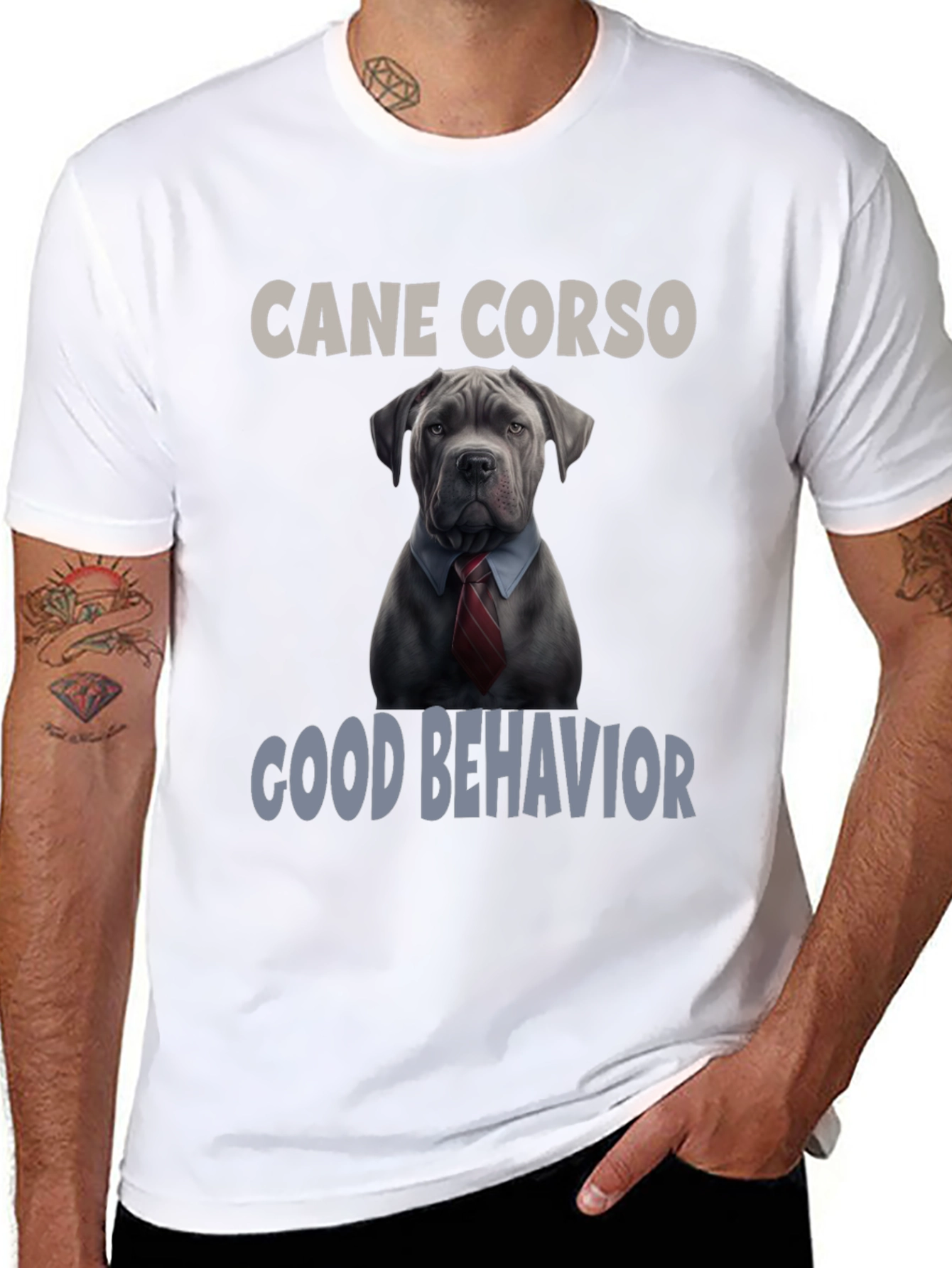Black Cane Corso Good Behavior T-Shirt view 8