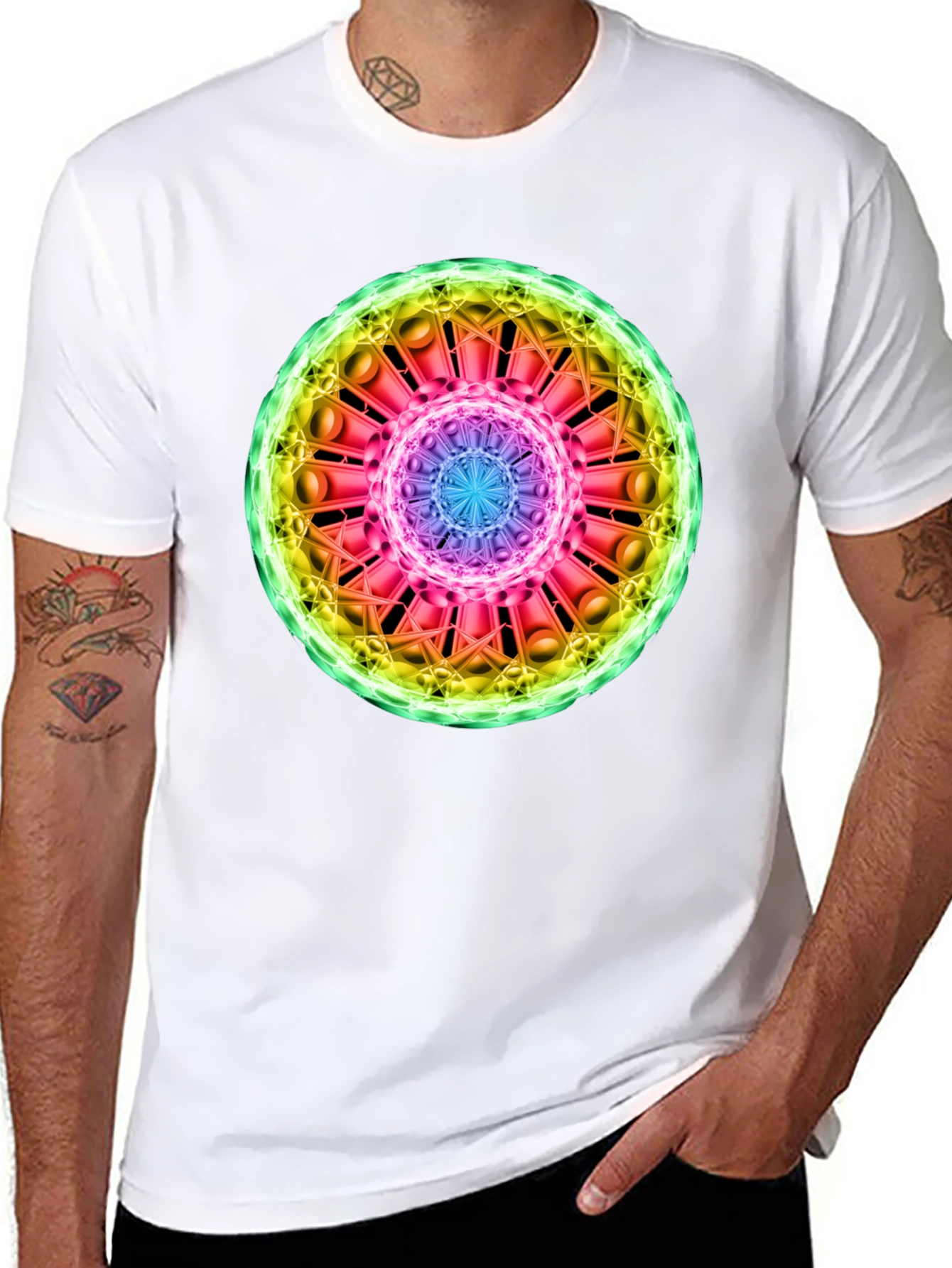 Black Cosmic Mandala Graphic Tee - Black view 8