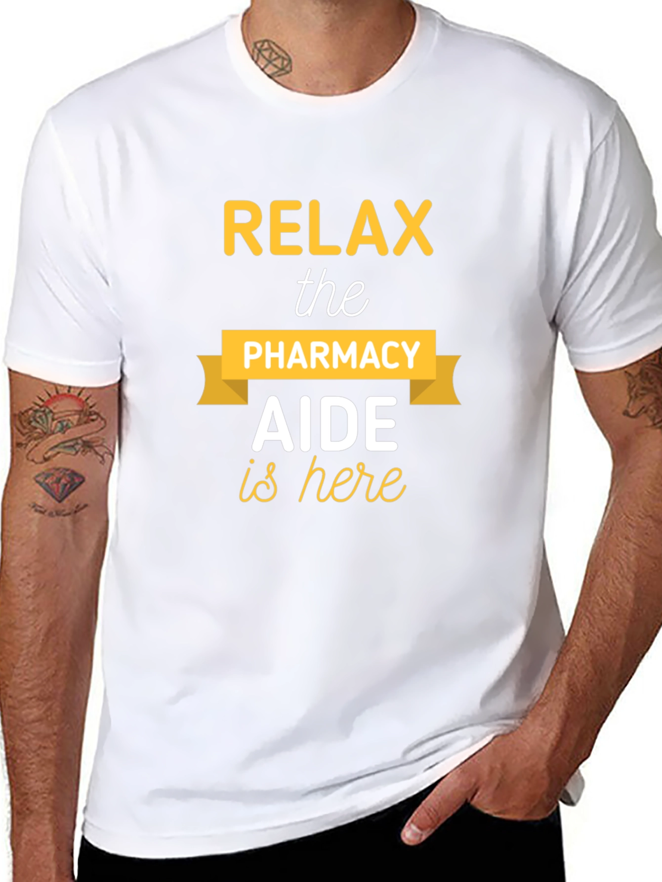 Black Relax Pharmacy Aide T-Shirt - Black Cotton Tee view 8
