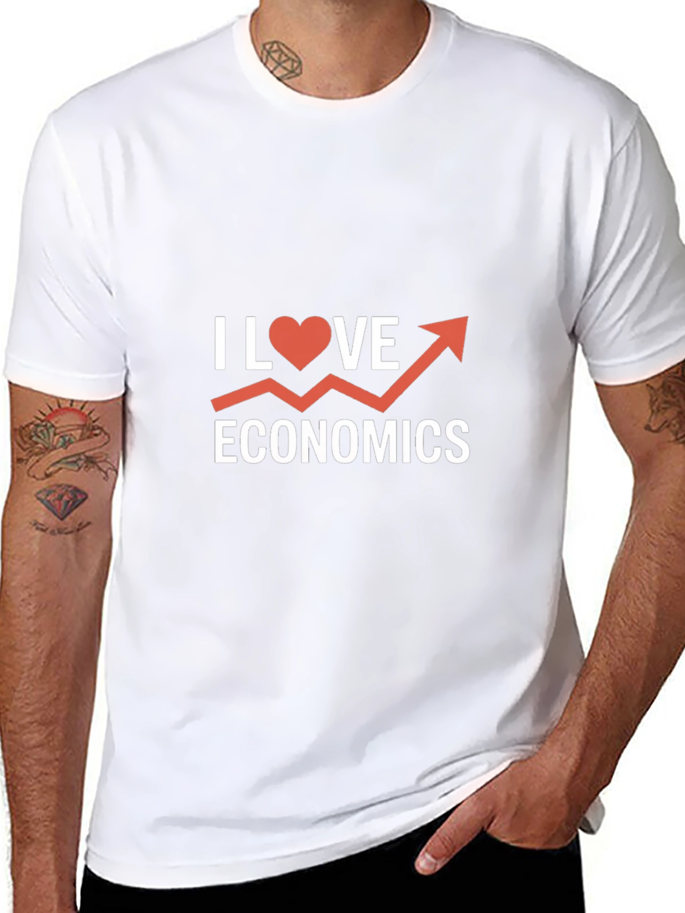 Black I Love Economics Graphic Tee - Black Cotton Shirt view 8