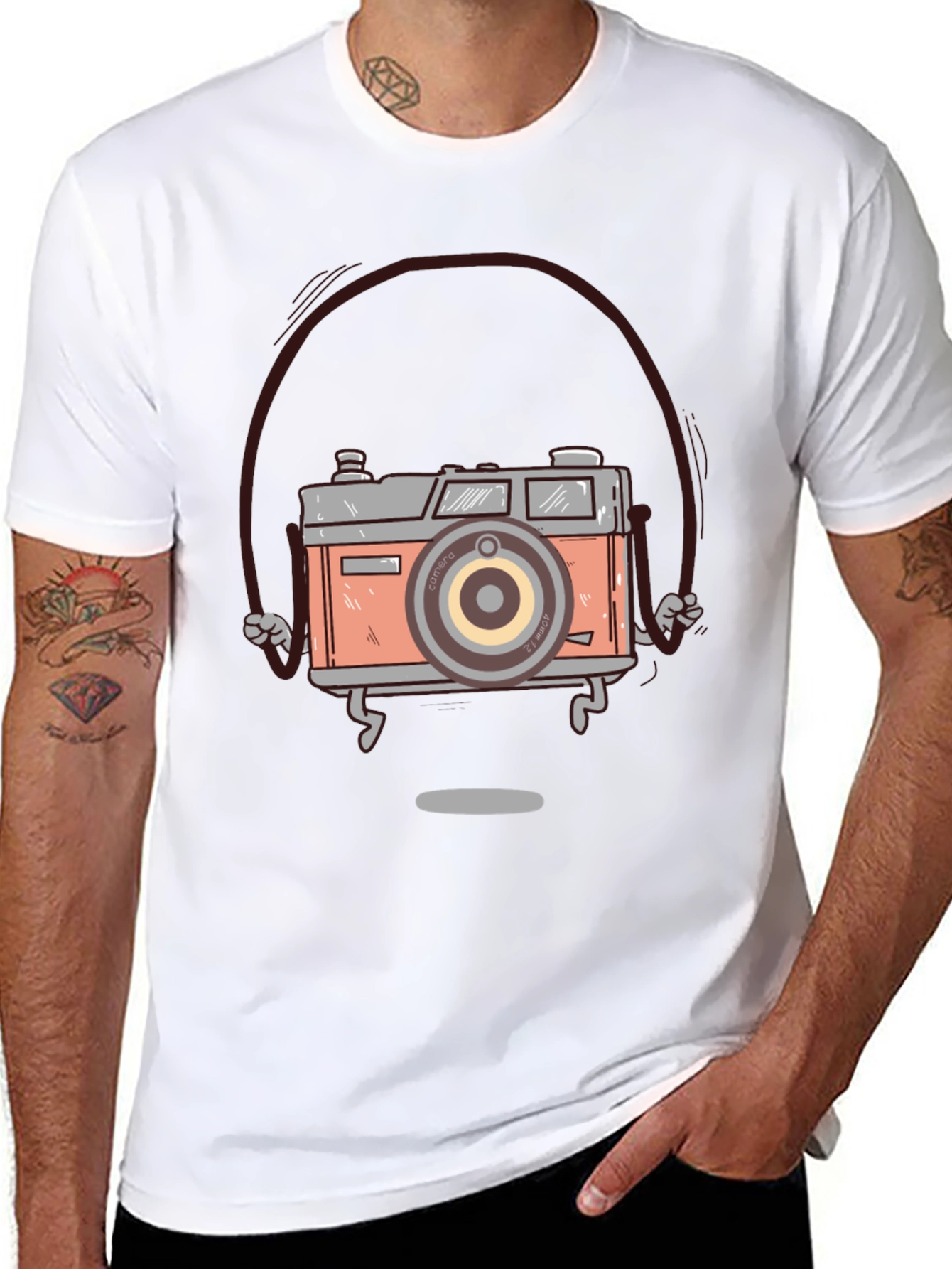 Black Vintage Camera Graphic Tee - Cool Retro Style view 8