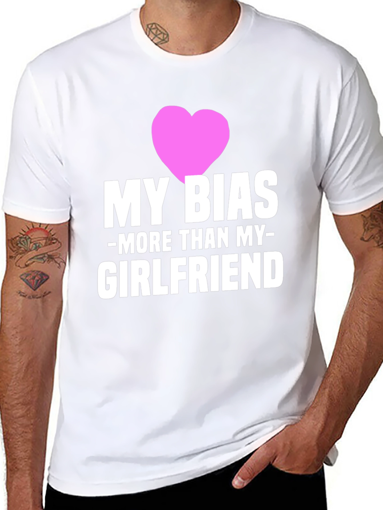 Black My Bias More Than My Girlfriend T-Shirt view 8