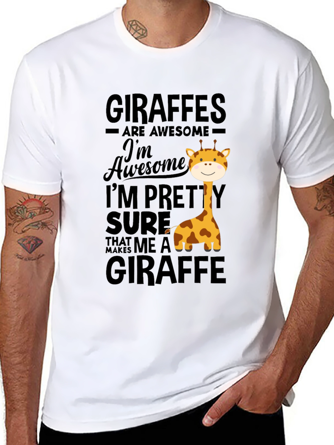 Black Giraffe Lover T-Shirt - Awesome Giraffes Tee view 8