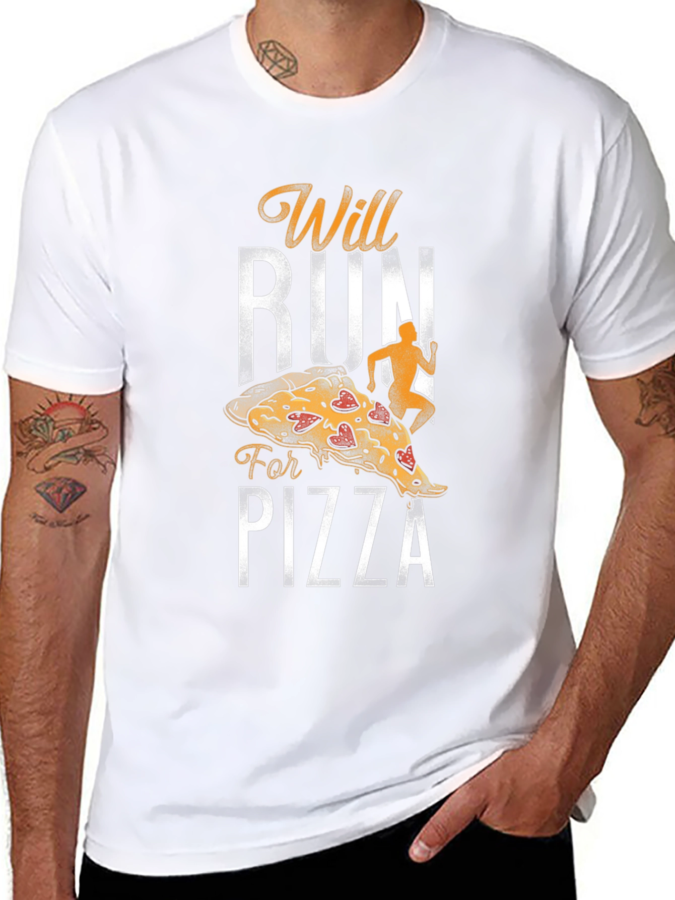 Black Will Run for Pizza T-Shirt view 8