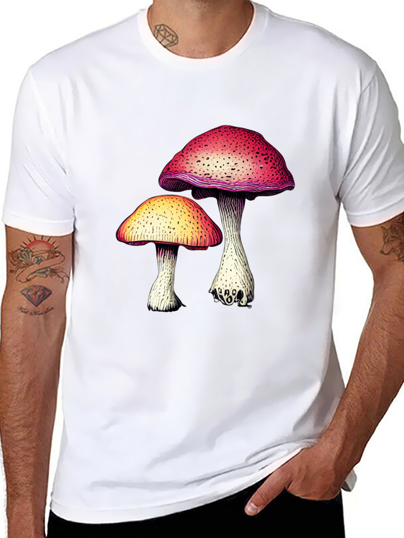 Black Mushroom Graphic Tee - Unique Design view 8