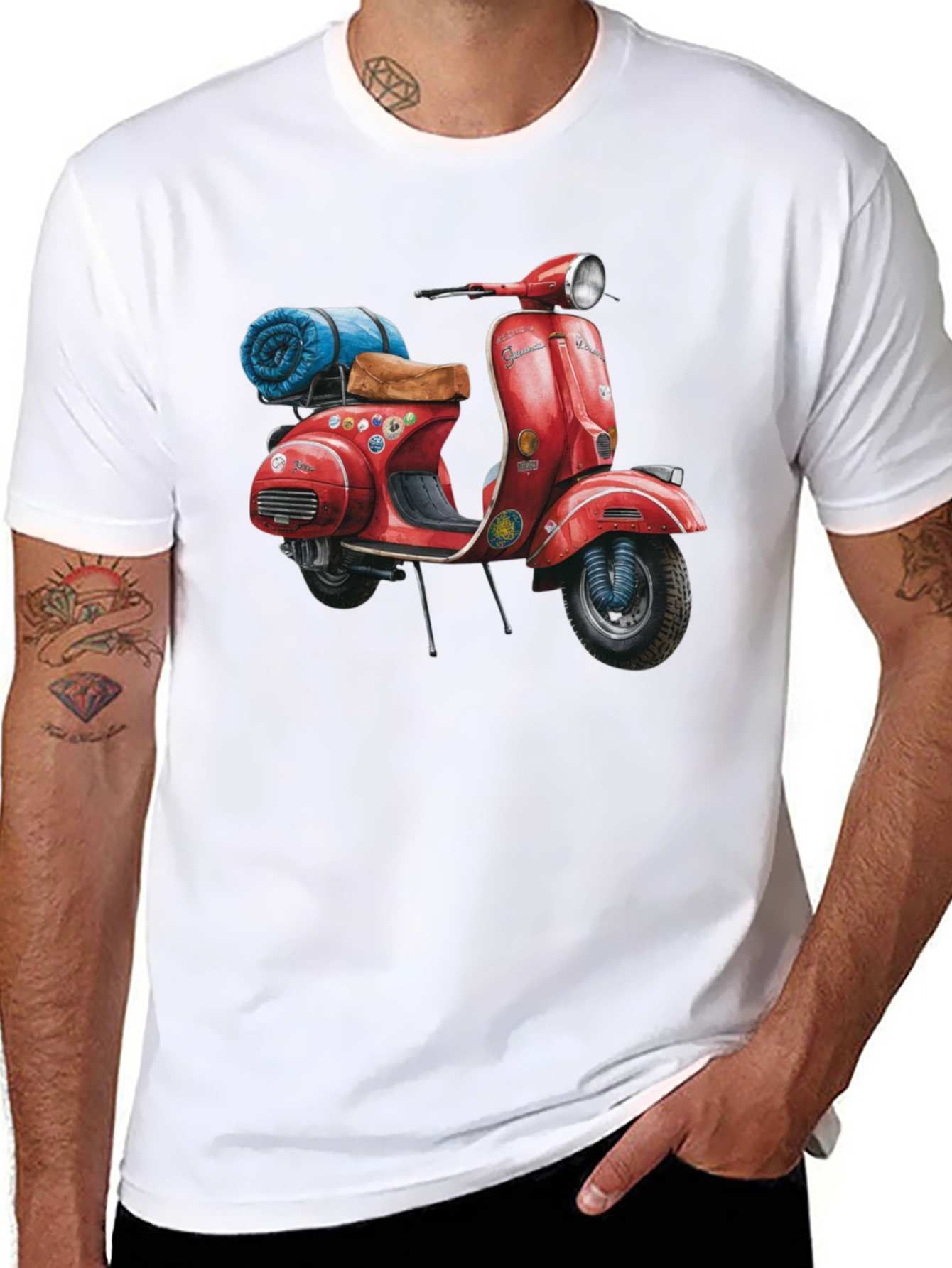 Vintage Vespa Scooter Graphic T-Shirt - 8
