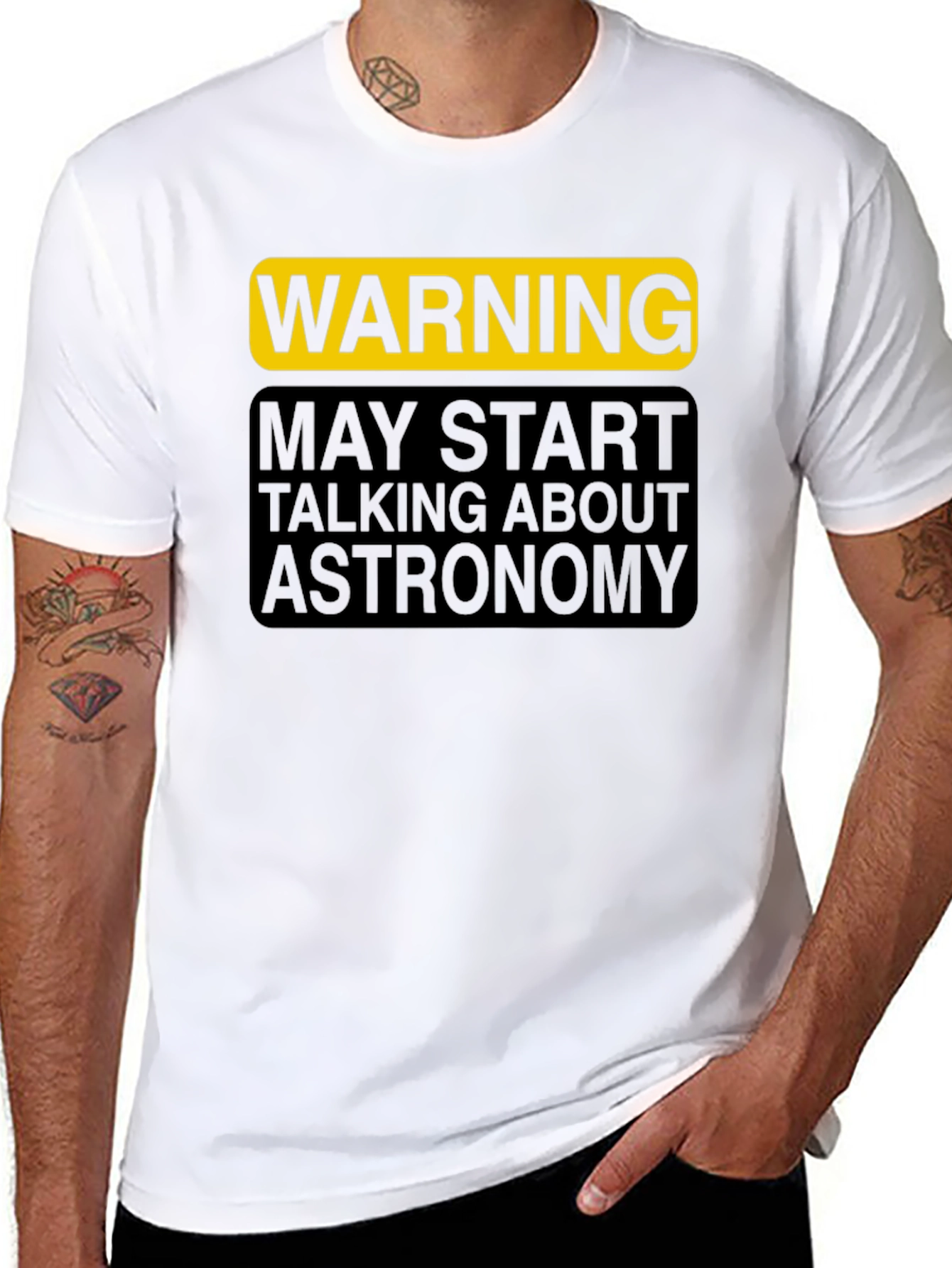 Black Warning Astronomy T-Shirt view 8