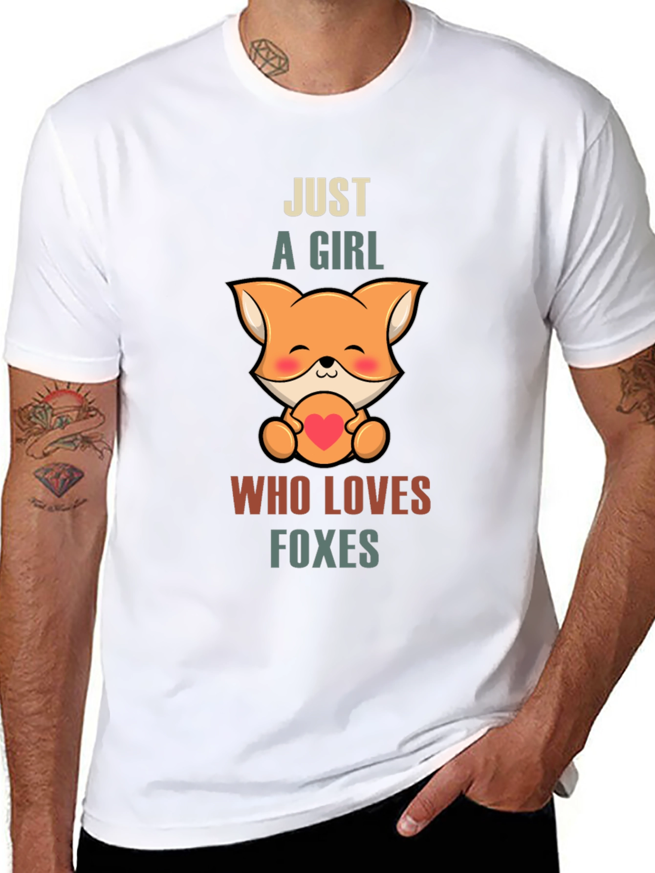 Black Cute Fox Lover Unisex T-Shirt view 8