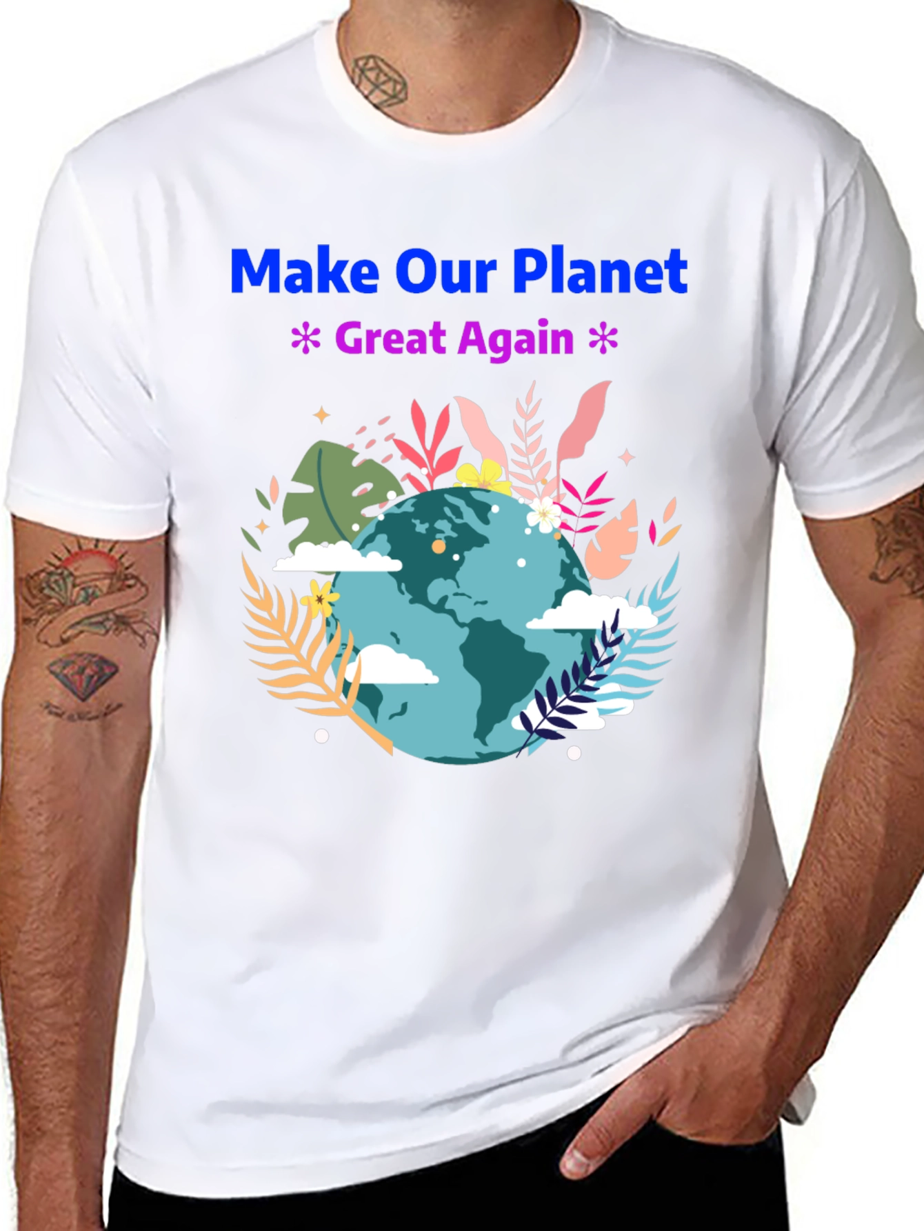 Black Eco-Friendly 'Make Our Planet Great Again' T-Shirt view 8