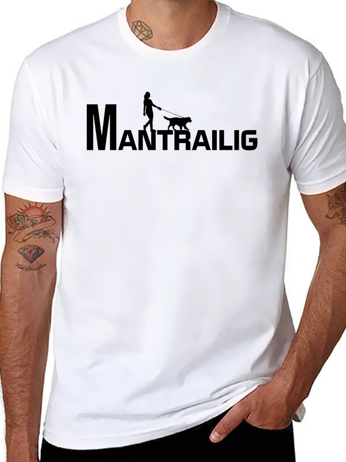 Black Mantrailing Dog Walk T-Shirt view 8