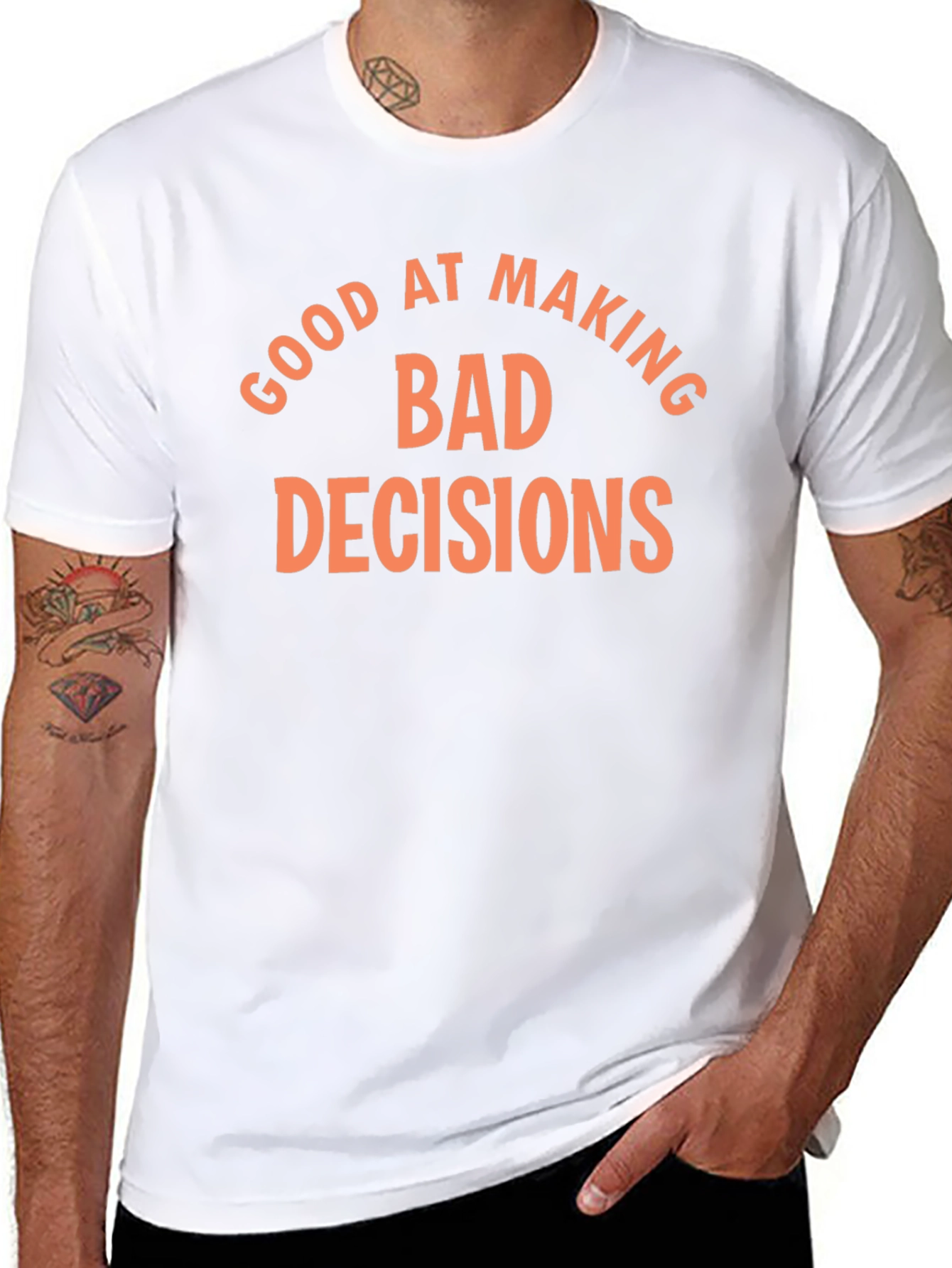 Black Funny "Bad Decisions" Graphic T-Shirt view 8