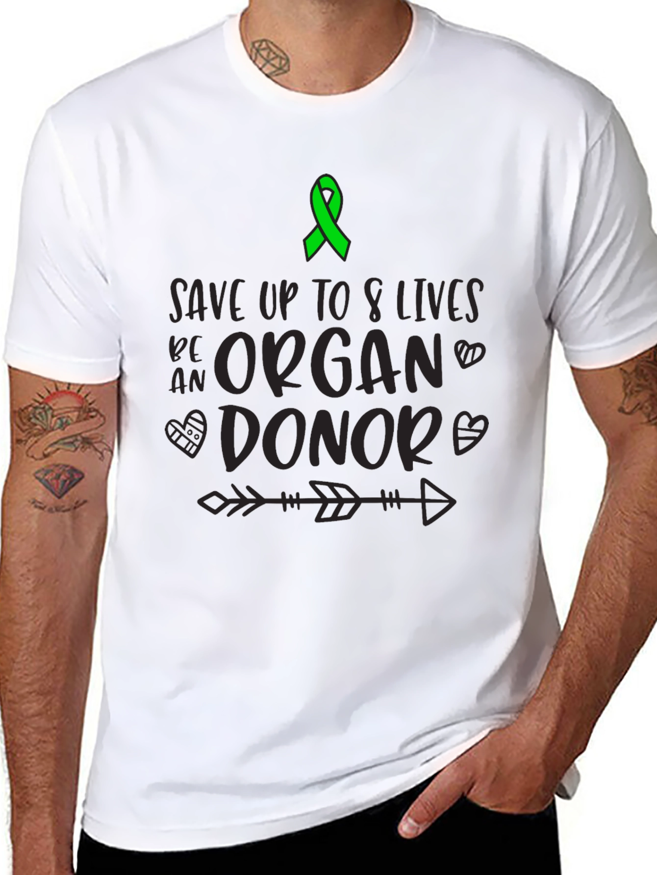 Black Organ Donor Awareness T-Shirt Save 8 Lives view 8
