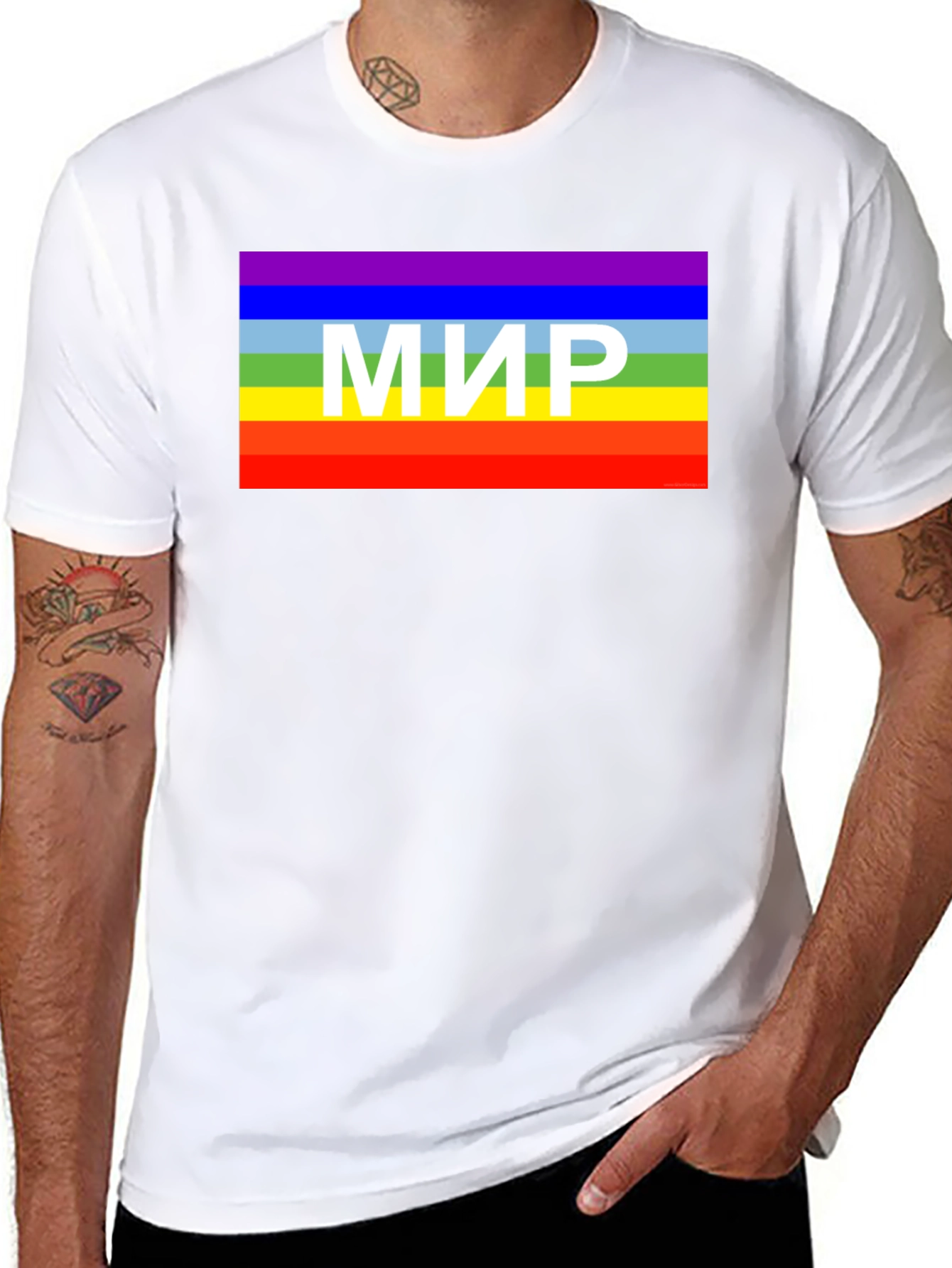 Black Peace Rainbow T-Shirt - MIR view 8