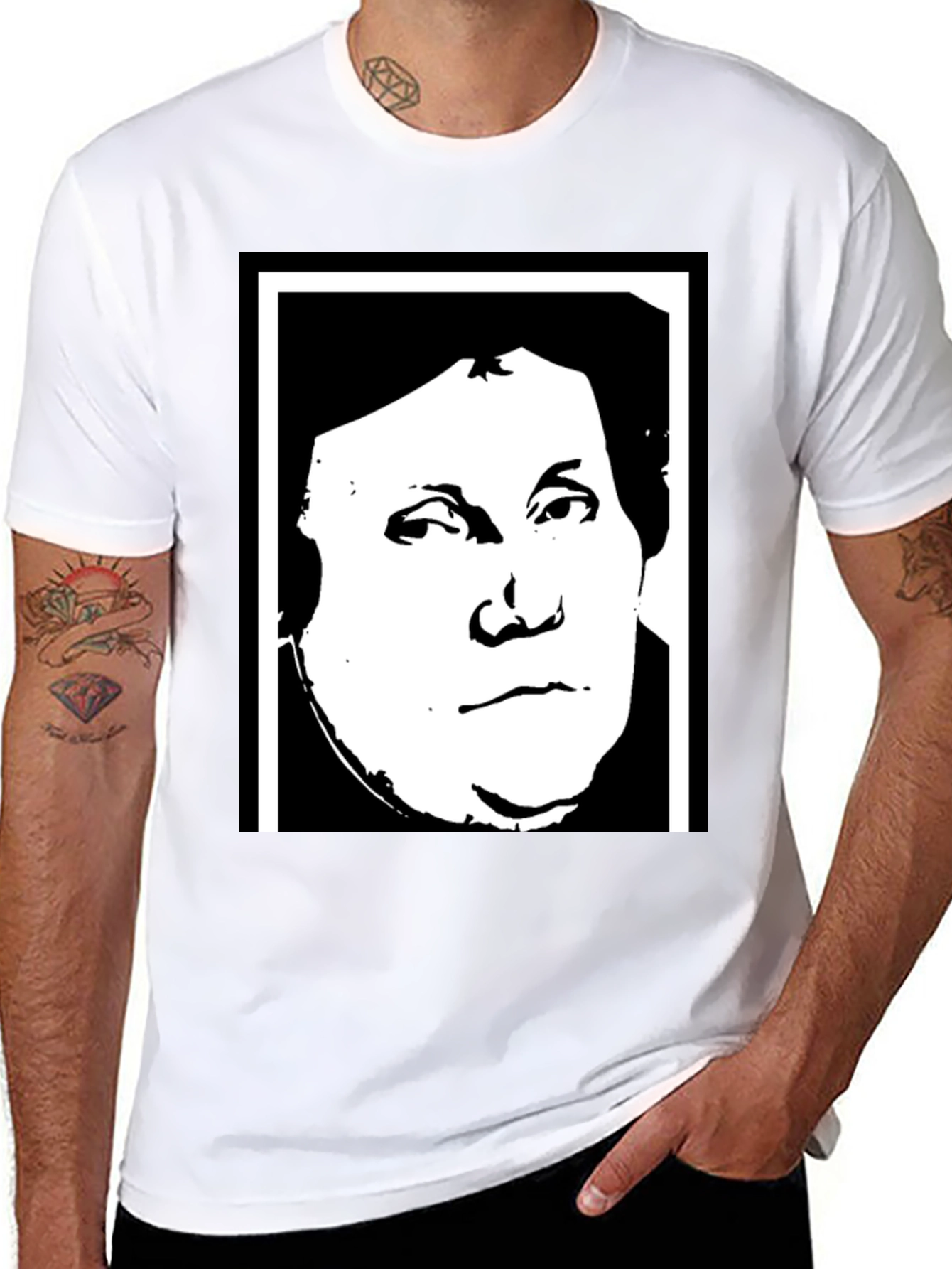 Black Martin Luther Graphic Tee - Black Unisex T-Shirt view 8