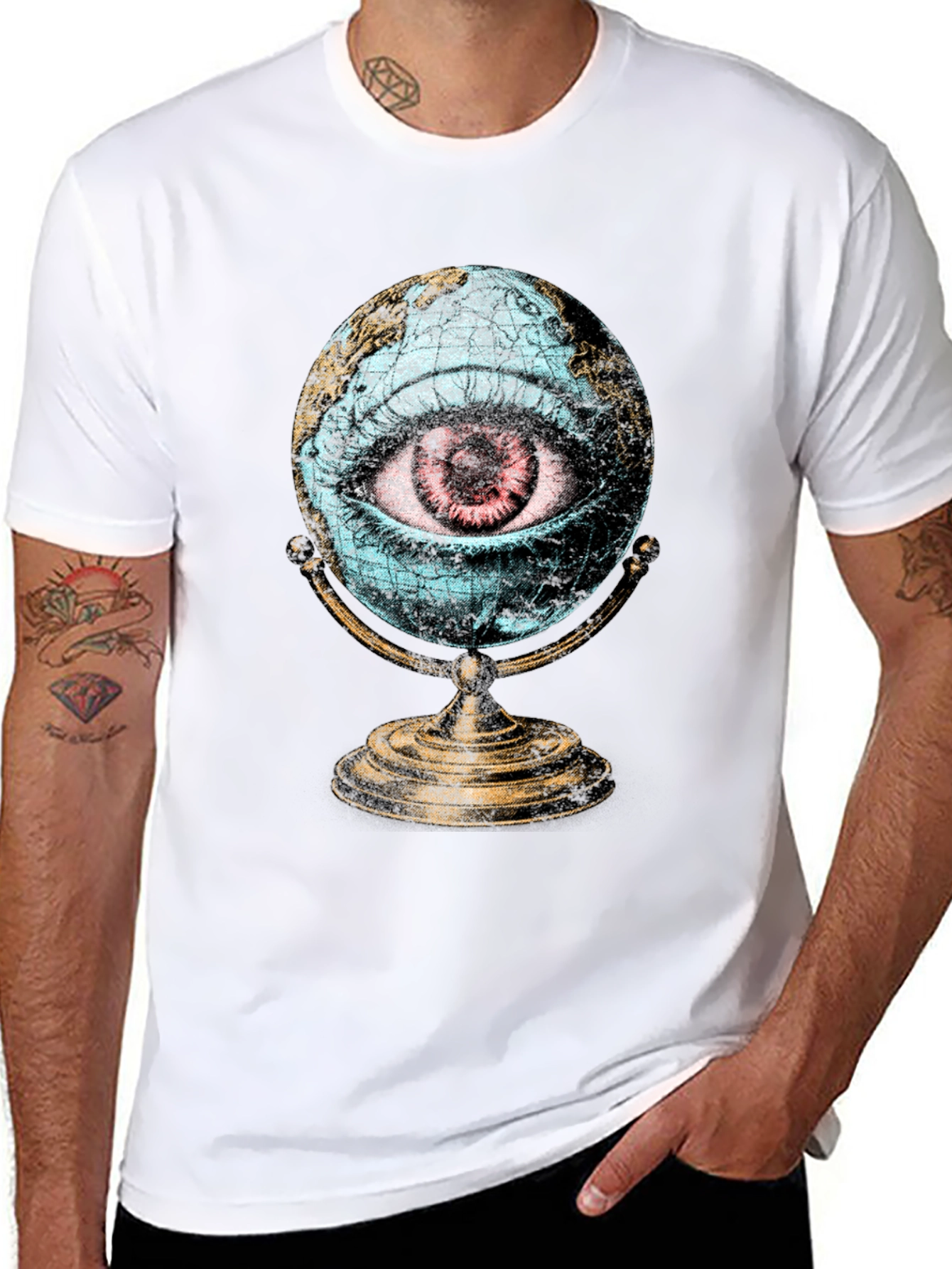Black Eye of the World Graphic Tee - Black Cotton view 8