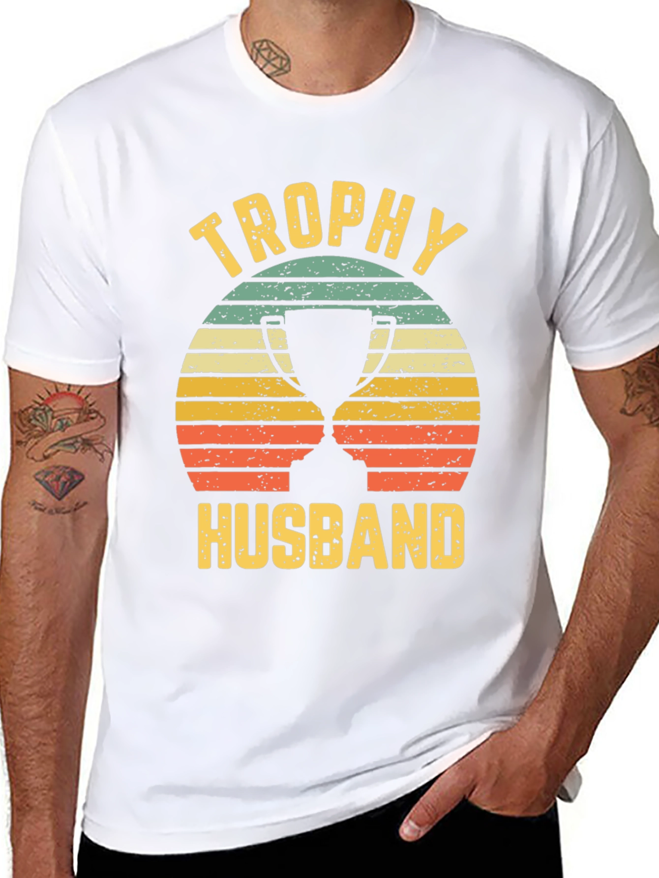 Trophy Husband Graphic Tee - Retro Style - 8