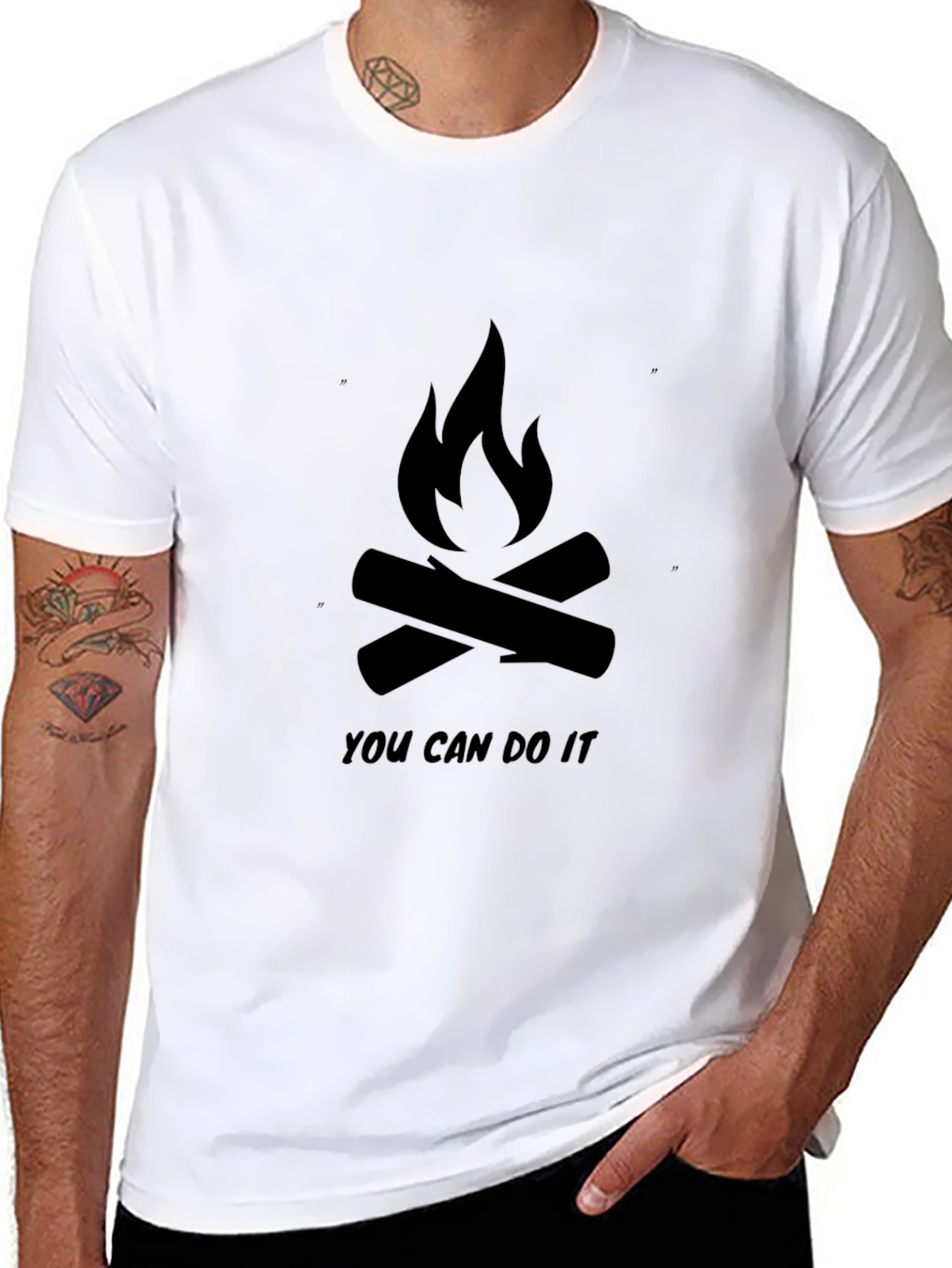 Black Motivational Campfire Graphic T-Shirt view 8