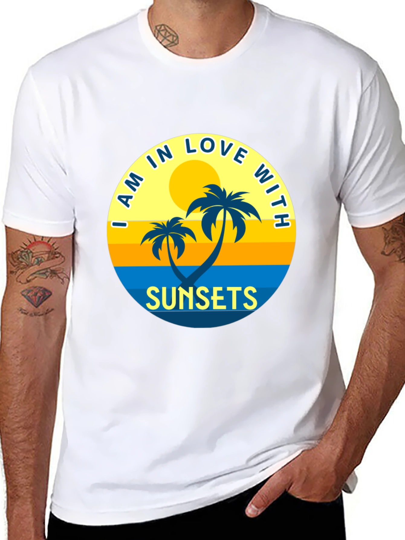 Black Sunset Palms Graphic T-Shirt view 8