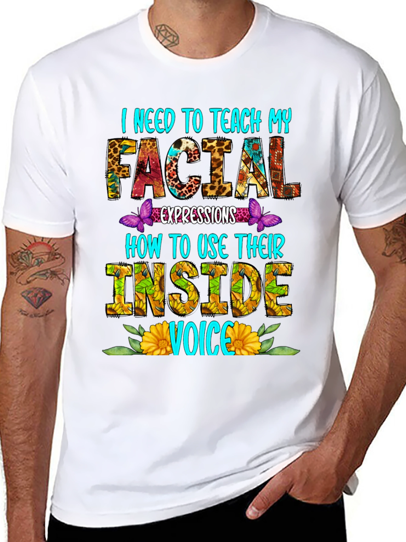 Black Teach Facial Expressions T-Shirt view 8