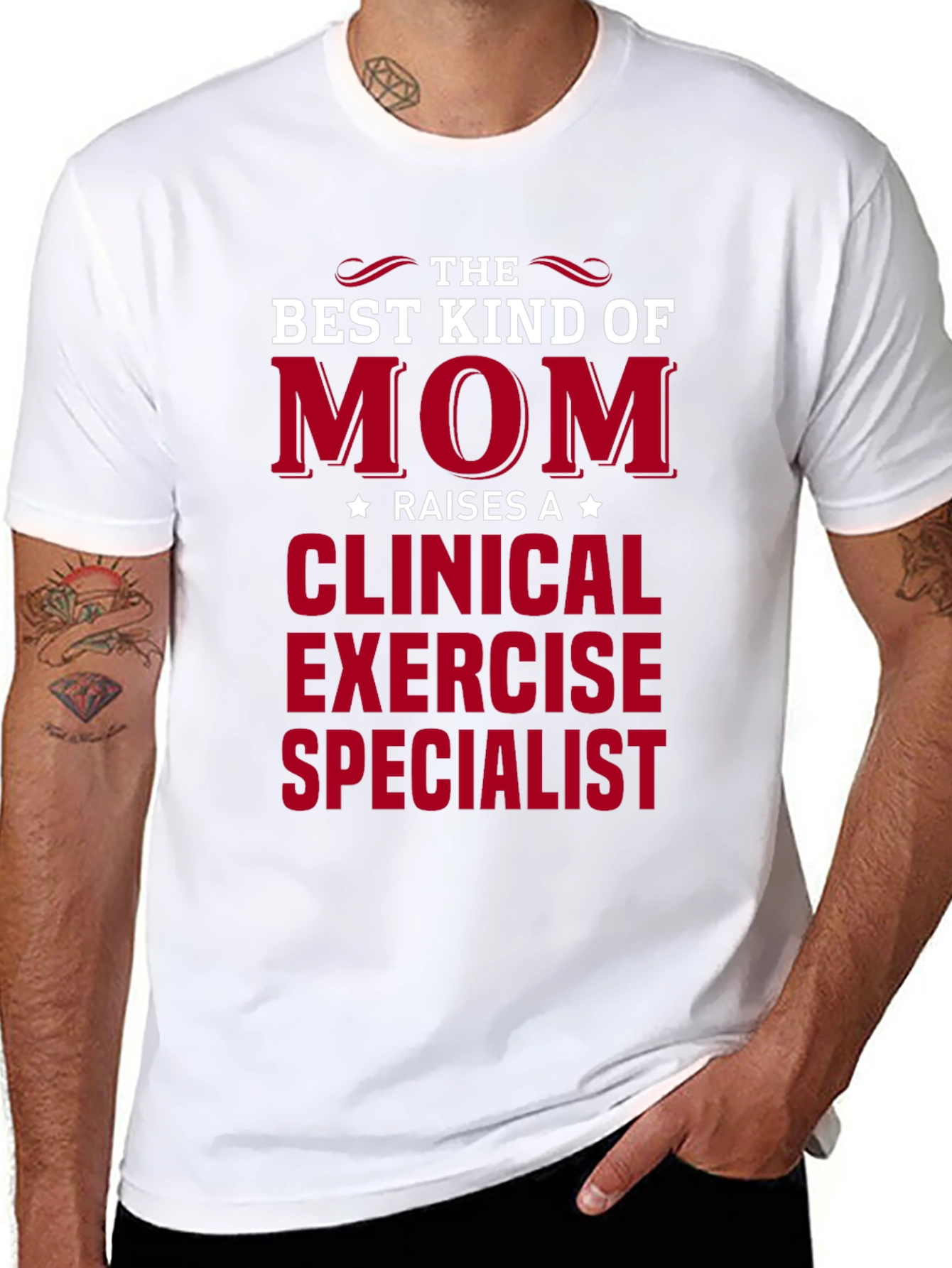 Black Best Mom Raises Clinical Exercise Specialist Tee view 8